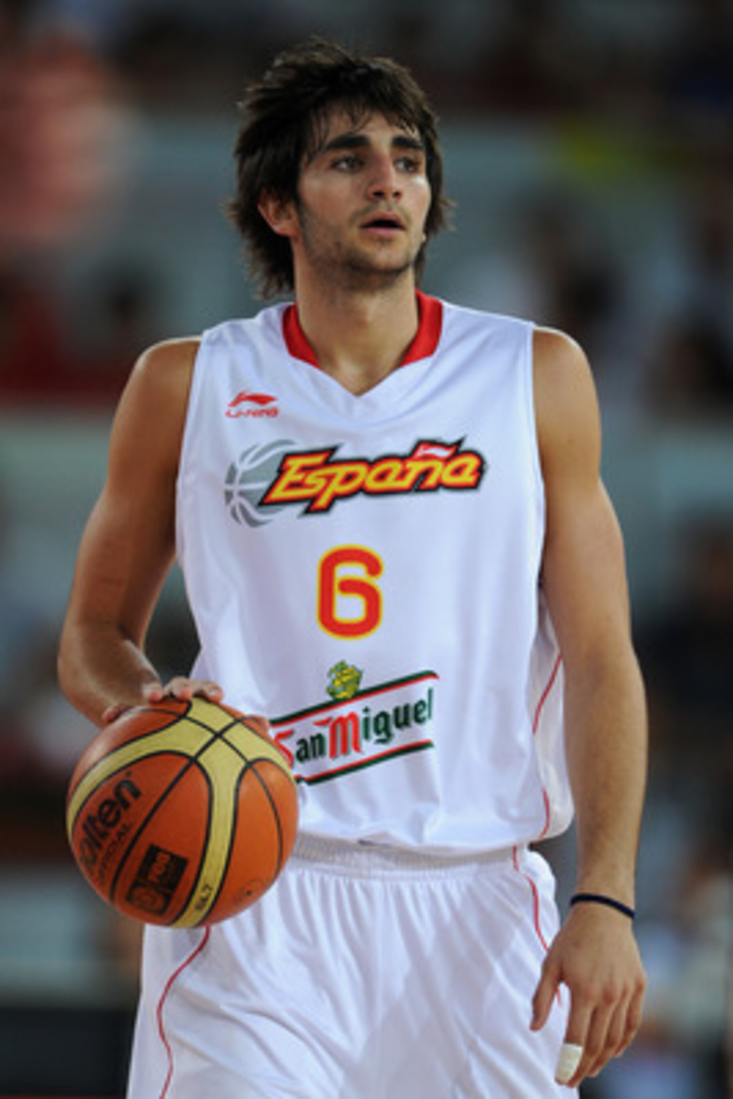 MADRID, SPAIN - AUGUST 22:  Ricky Rubio of Spain watches on during a friendly basketball game between Spain and the USA at La Caja Magica on August 22, 2010 in Madrid, Spain.  (Photo by Jasper Juinen/Getty Images)