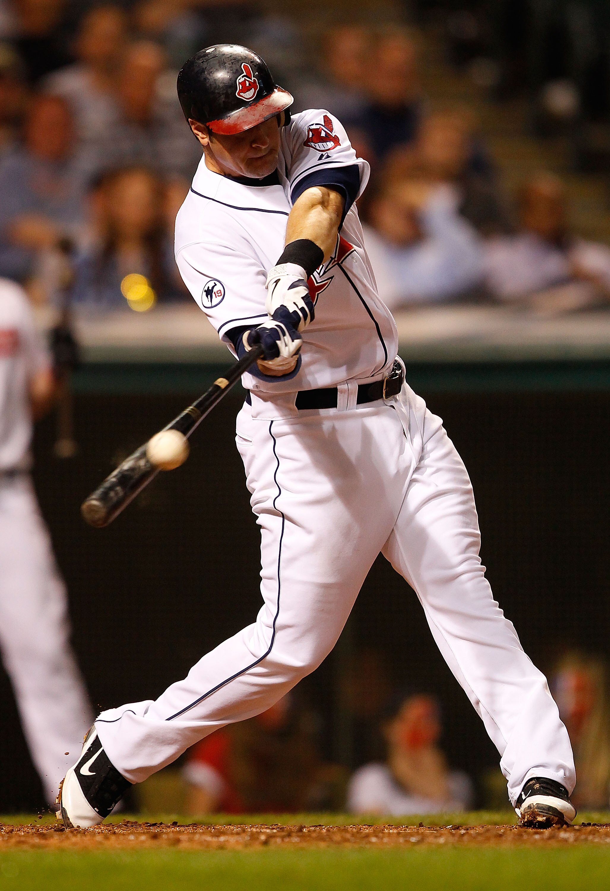 CLEVELAND - MAY 11:  Matt LaPorta #7 of the Cleveland Indians hits an RBI double against the Tampa Bay Rays in the 8th inning during the game on May 11, 2011 at Progressive Field in Cleveland, Ohio.  (Photo by Jared Wickerham/Getty Images)