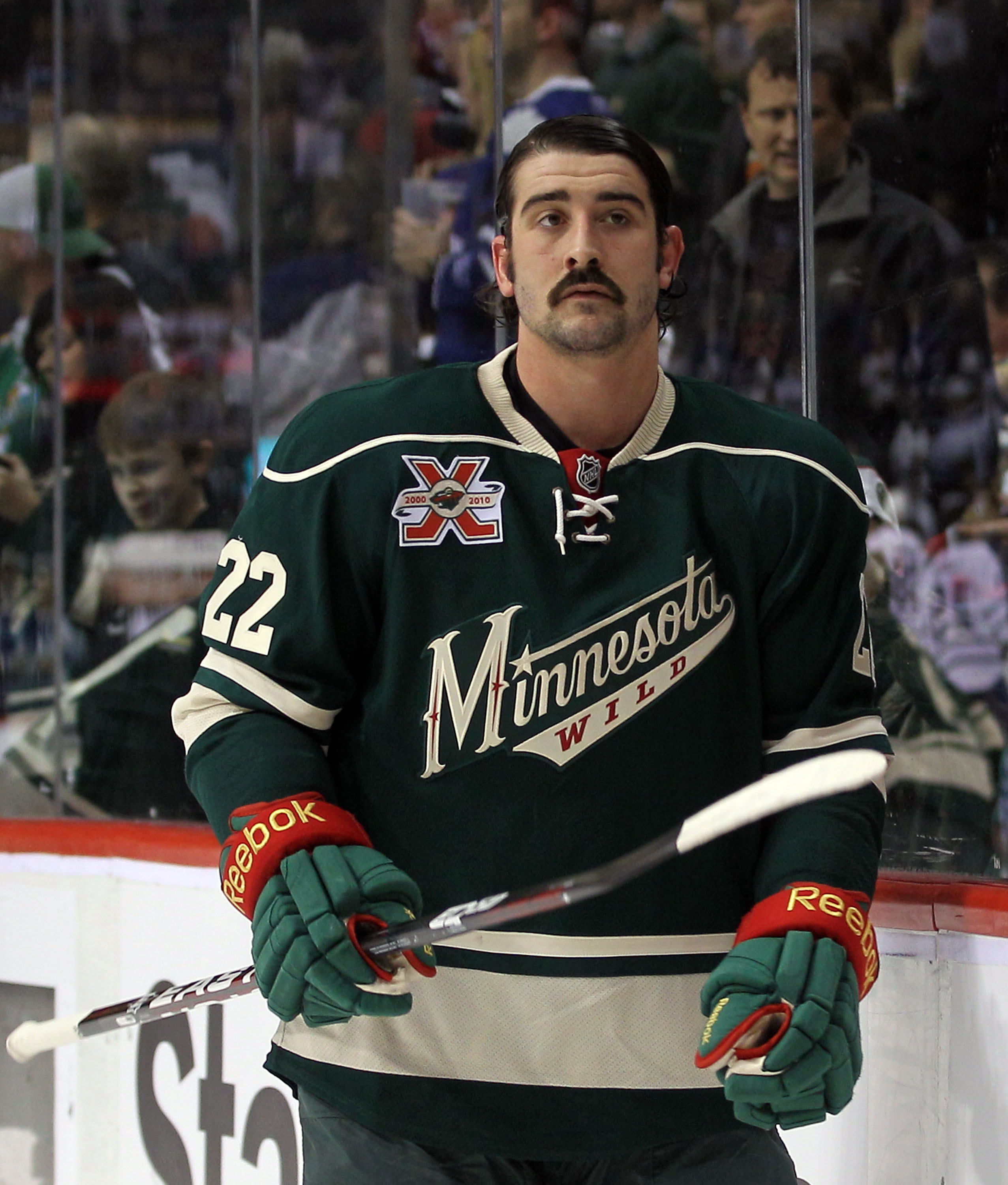 ST PAUL, MN - MARCH 22:  Cal Clutterbuck #22 of the Minnesota Wild skates against the Toronto Maple Leafs at the Xcel Energy Center on March 22, 2011 in St Paul, Minnesota.  (Photo by Bruce Bennett/Getty Images)