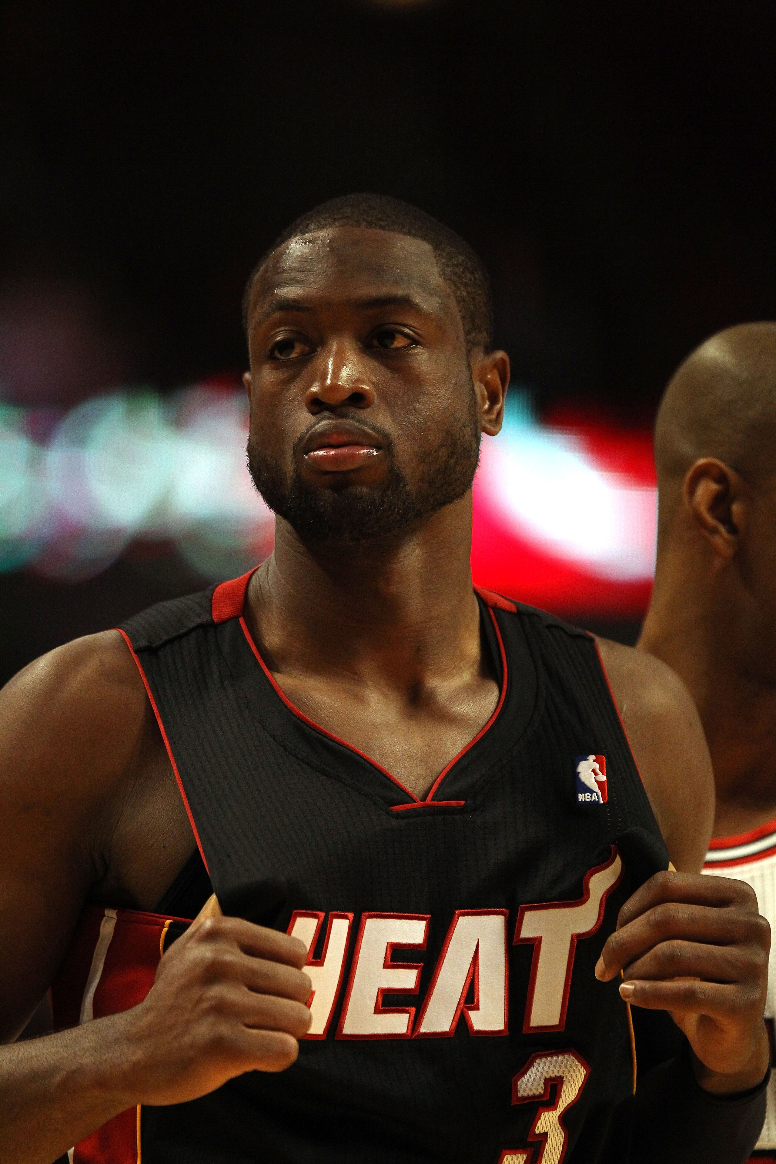 CHICAGO, IL - MAY 15:  Dwyane Wade #3 of the Miami Heat looks on against Chicago Bulls in Game One of the Eastern Conference Finals during the 2011 NBA Playoffs on May 15, 2011 at the United Center in Chicago, Illinois. NOTE TO USER: User expressly acknow