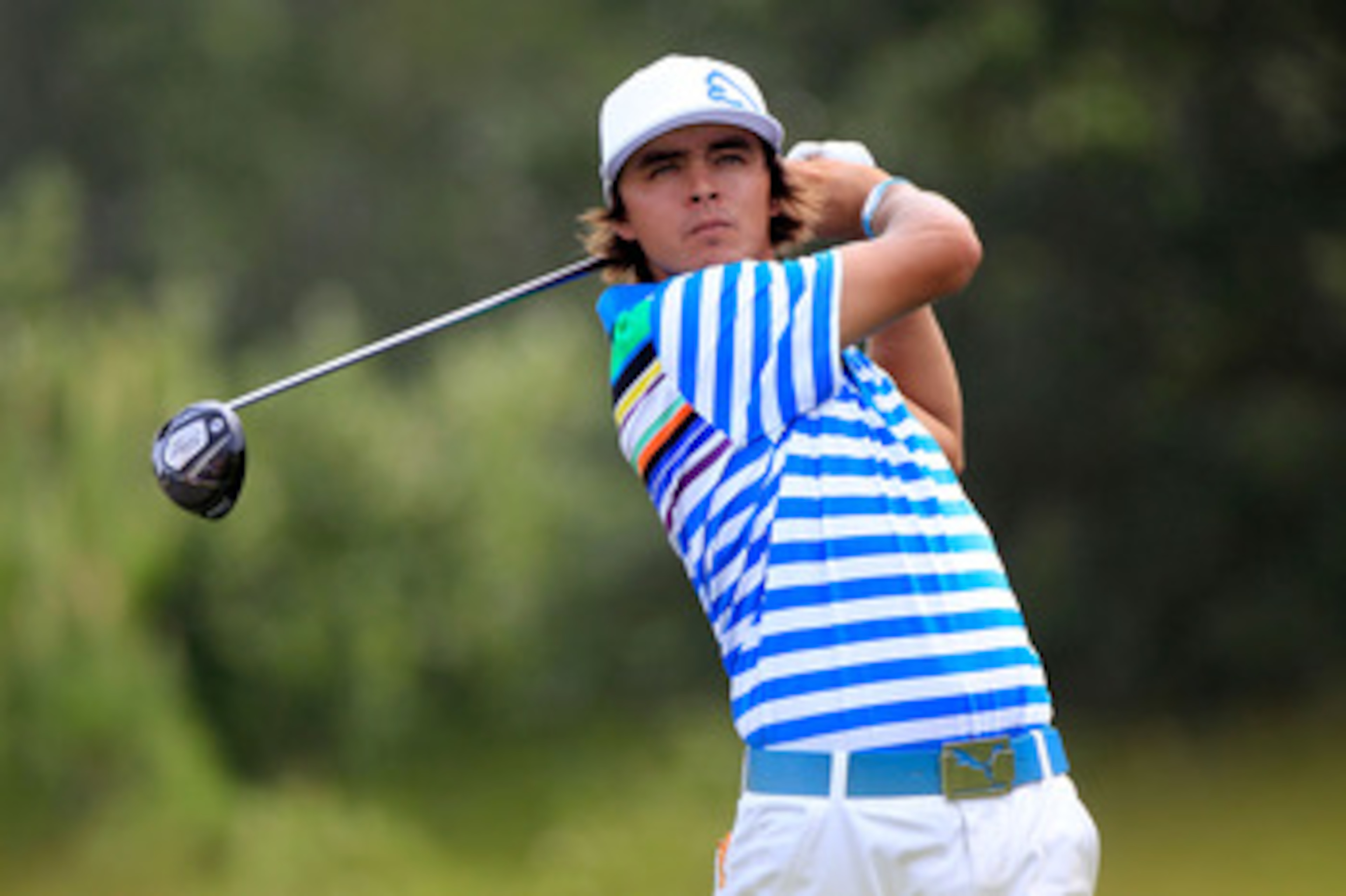 PONTE VEDRA BEACH, FL - MAY 13: Rickie Fowler hits his tee shot on the 14th hole during the second round of THE PLAYERS Championship held at THE PLAYERS Stadium course at TPC Sawgrass on May 13, 2011 in Ponte Vedra Beach, Florida. (Photo by Sam Greenwoo PONTE VEDRA BEACH, FL - MAY 13: Rickie Fowler hits his tee shot on the 14th hole during the second round of THE PLAYERS Championship held at THE PLAYERS Stadium course at TPC Sawgrass on May 13, 2011 in Ponte Vedra Beach, Florida. (Photo by Sam Greenwoo