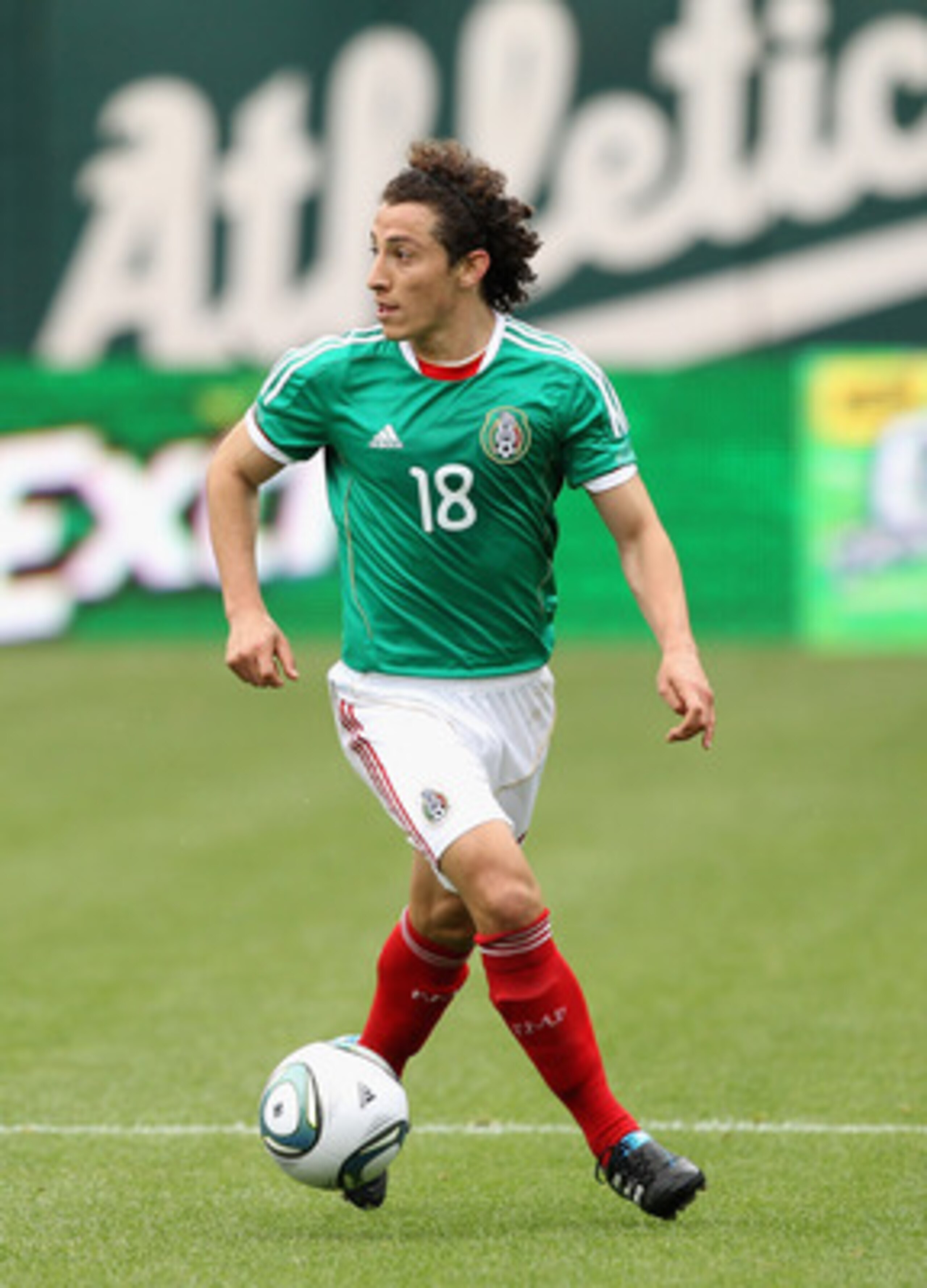 OAKLAND, CA - MARCH 26:  Andres Guardado of Mexico in action against Paraguay during their international friendly match at Oakland-Alameda County Coliseum on March 26, 2011 in Oakland, California.  (Photo by Ezra Shaw/Getty Images)