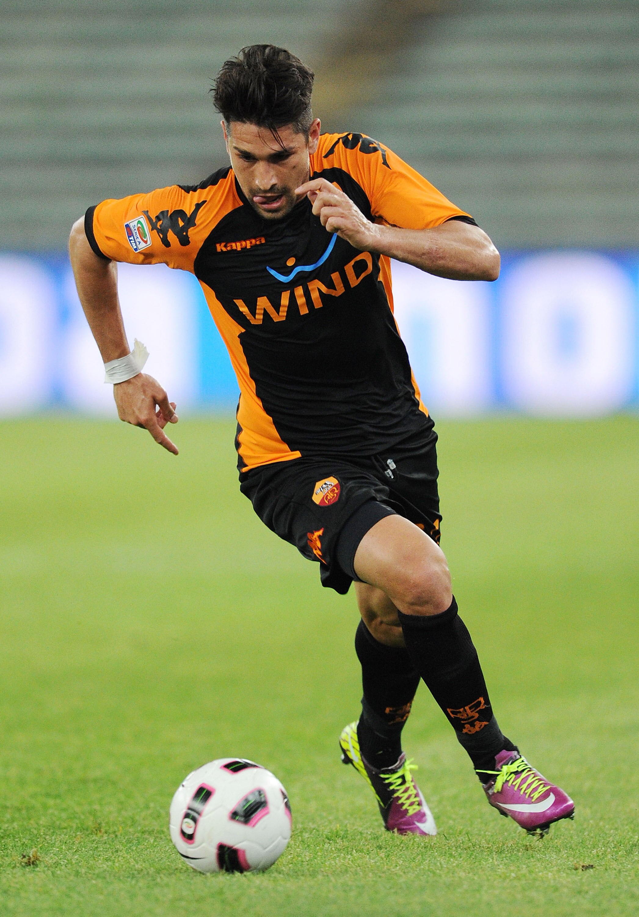 BARI, ITALY - MAY 01:  Marco Borriello of Roma in action during the Serie A match between AS Bari and AS Roma at Stadio San Nicola on May 1, 2011 in Bari, Italy.  (Photo by Giuseppe Bellini/Getty Images)