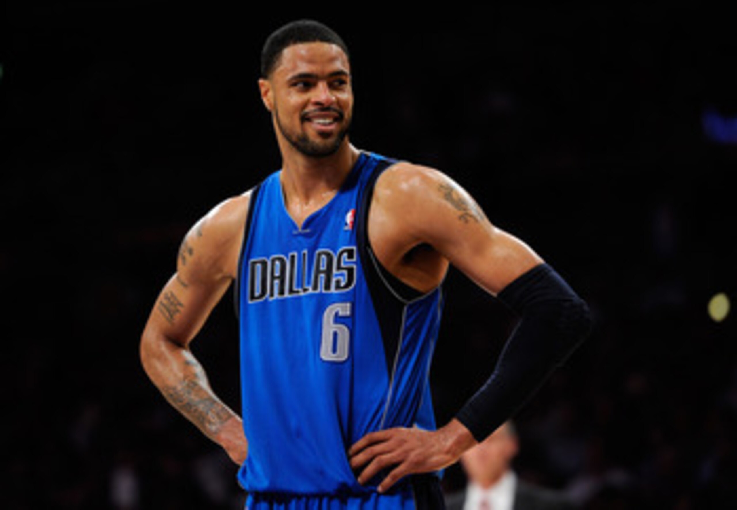LOS ANGELES, CA - MAY 04:  Tyson Chandler #6 of the Dallas Mavericks reacts in the first half while taking on the Los Angeles Lakers in Game Two of the Western Conference Semifinals in the 2011 NBA Playoffs at Staples Center on May 4, 2011 in Los Angeles,