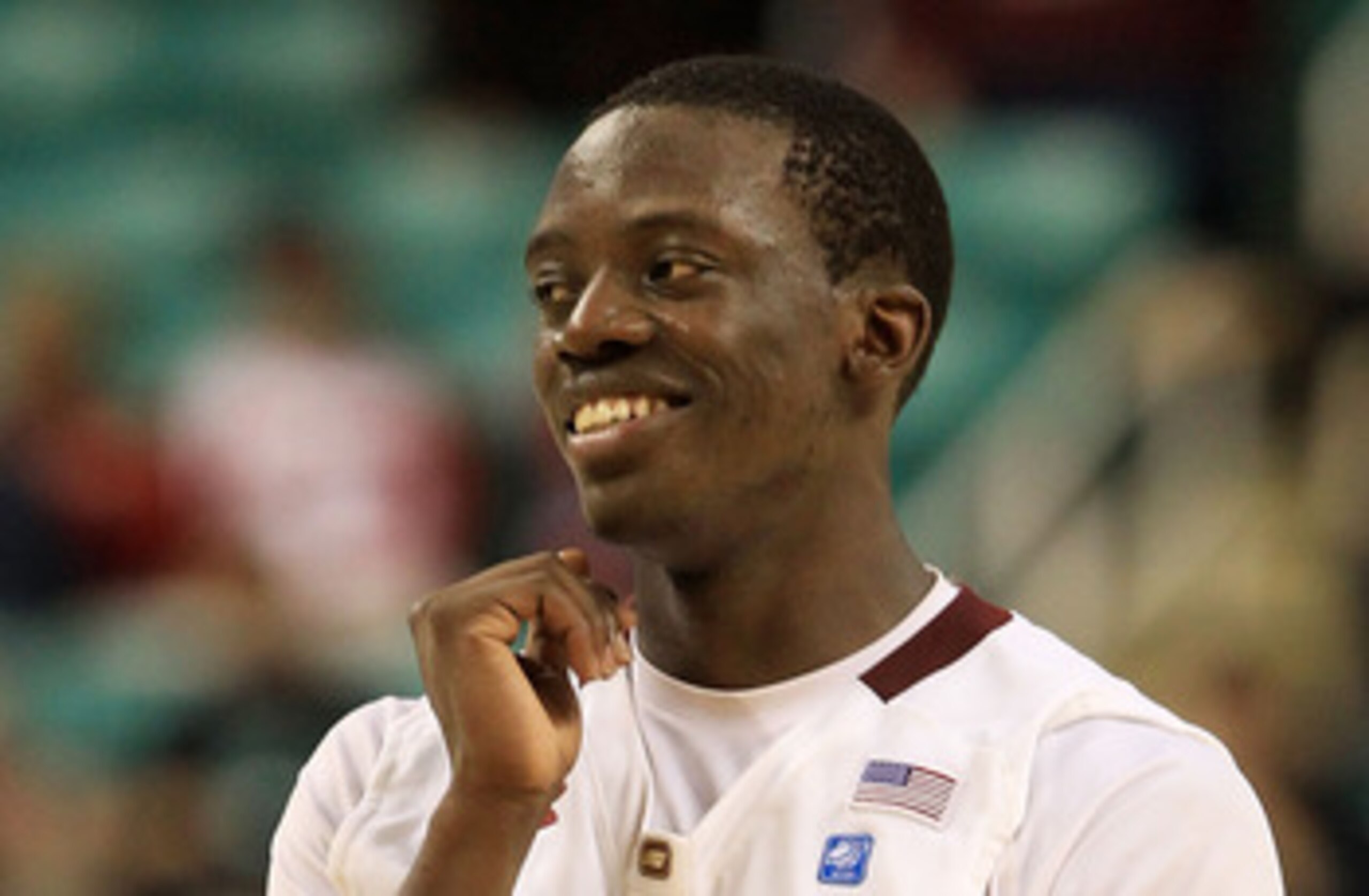 GREENSBORO, NC - MARCH 10:  Reggie Jackson #0 of the Boston College Eagles smiles during the second half of the game in the first round of the 2011 ACC men's basketball tournament at the Greensboro Coliseum on March 10, 2011 in Greensboro, North Carolina.