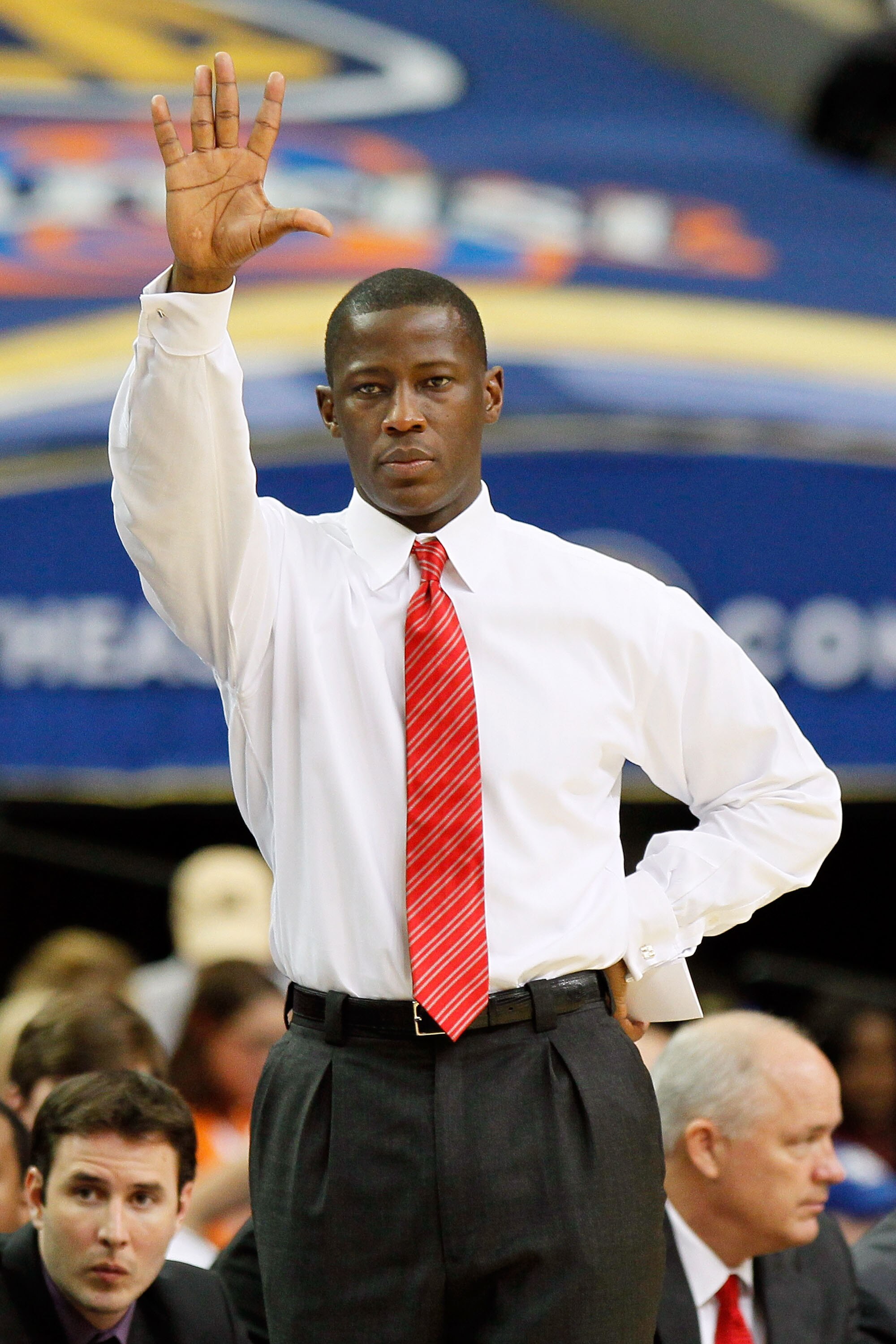 ATLANTA, GA - MARCH 12:  Head coach Anthony Grant of the Alabama Crimson Tide coaches against the Kentucky Wildcats during the semifinals of the SEC Men's Basketball Tournament at Georgia Dome on March 12, 2011 in Atlanta, Georgia.  (Photo by Kevin C. Cox