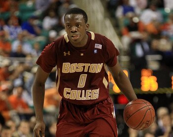 GREENSBORO, NC - MARCH 11:  Reggie Jackson #0 of the Boston College Eagles moves the ball against the Clemson Tigers during the second half in the quarterfinals of the 2011 ACC men's basketball tournament at the Greensboro Coliseum on March 11, 2011 in Gr