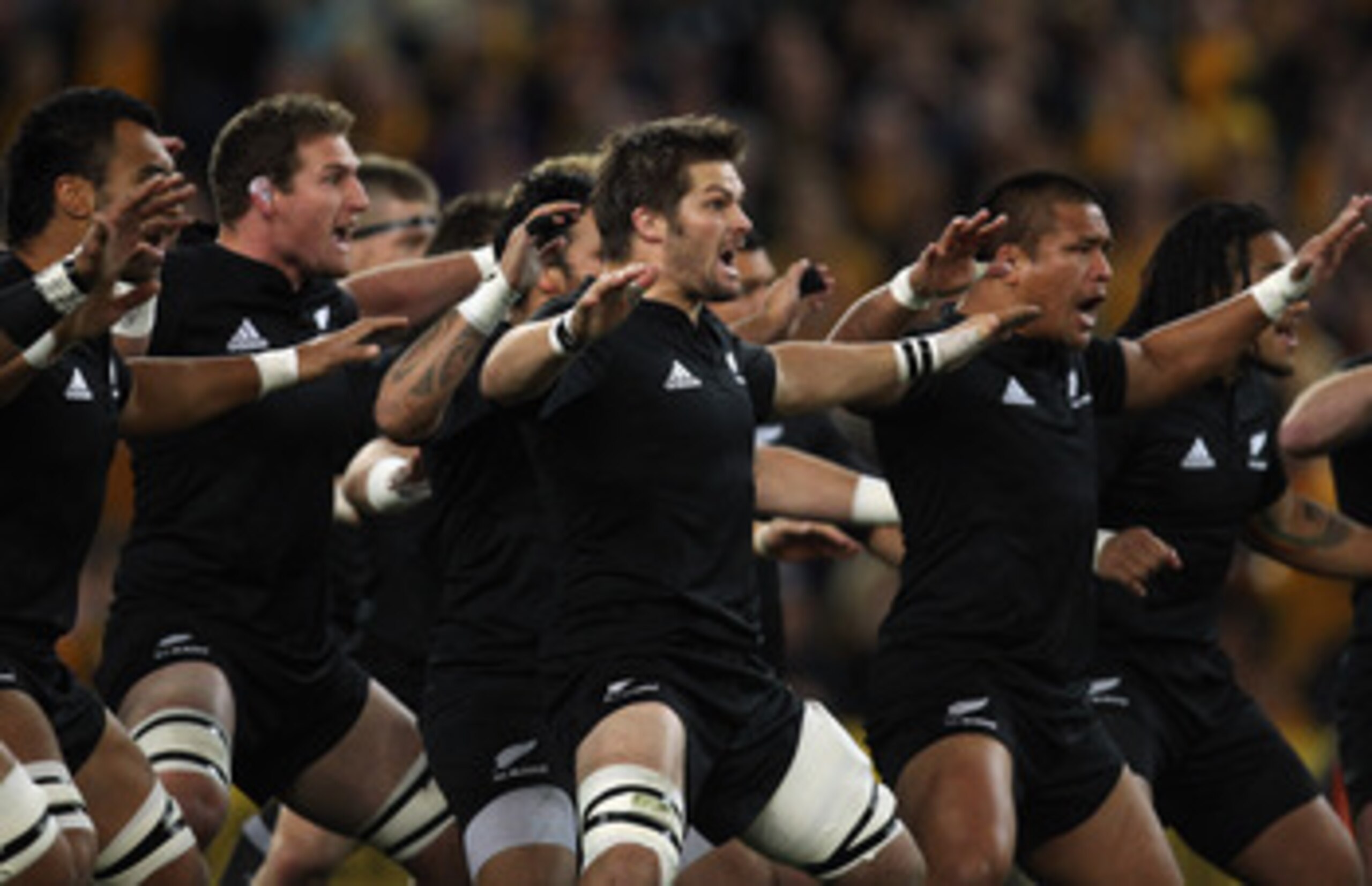 SYDNEY, AUSTRALIA - SEPTEMBER 11:  Richie McCaw of the All Blacks performs the haka before the 2010 Tri-Nations Bledisloe Cup match between the Australian Wallabies and the New Zealand All Blacks at ANZ Stadium on September 11, 2010 in Sydney, Australia.