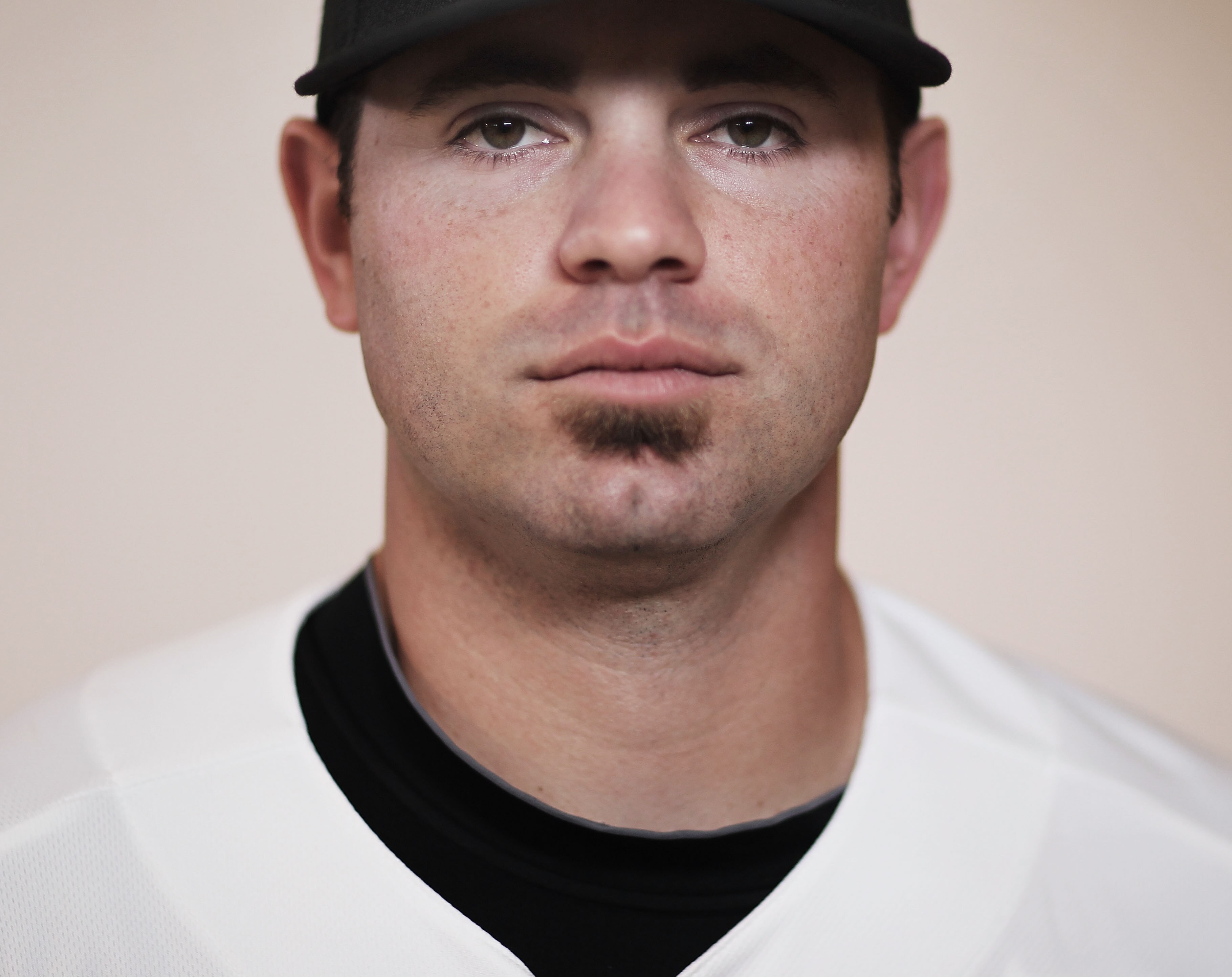 DUNEDIN, FL - FEBRUARY 20:  (EDITORS NOTE : THIS IMAGE HAS BEEN DIGITALLY DESATURATED). Marc Rzepczynski #34 of the Toronto Blue Jays poses during photo day at Florida Auto Exchange Stadium on February 20, 2011 in Dunedin, Florida.  (Photo by Nick Laham/G