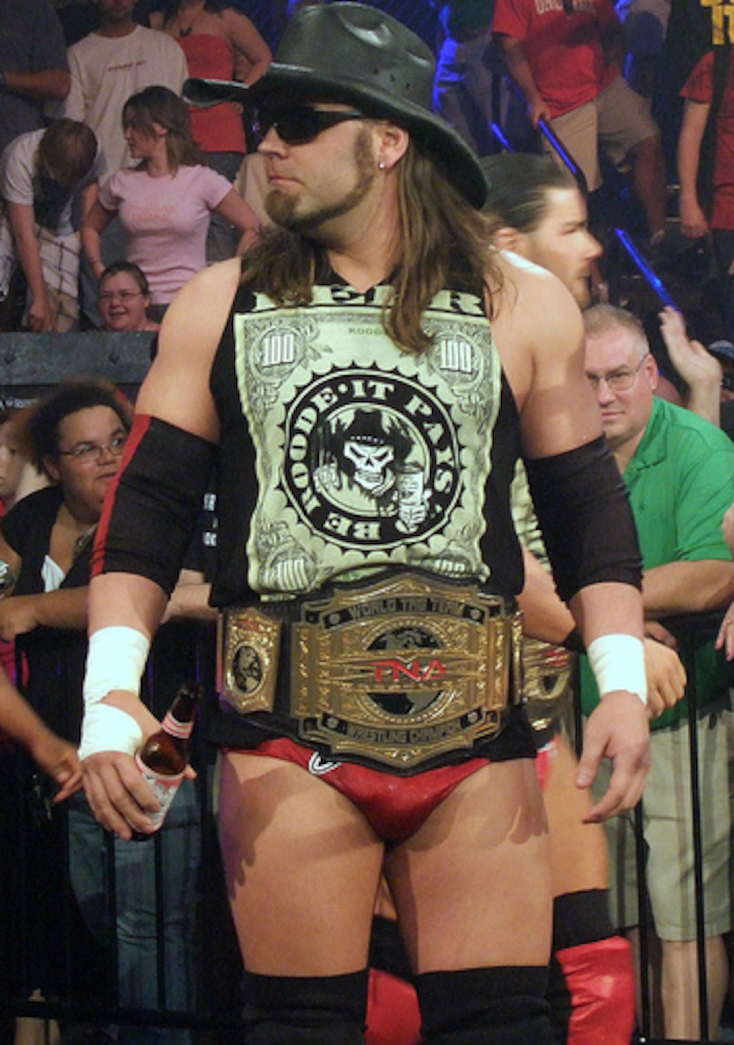 james storm as apart of the tna tag team champions with beer money