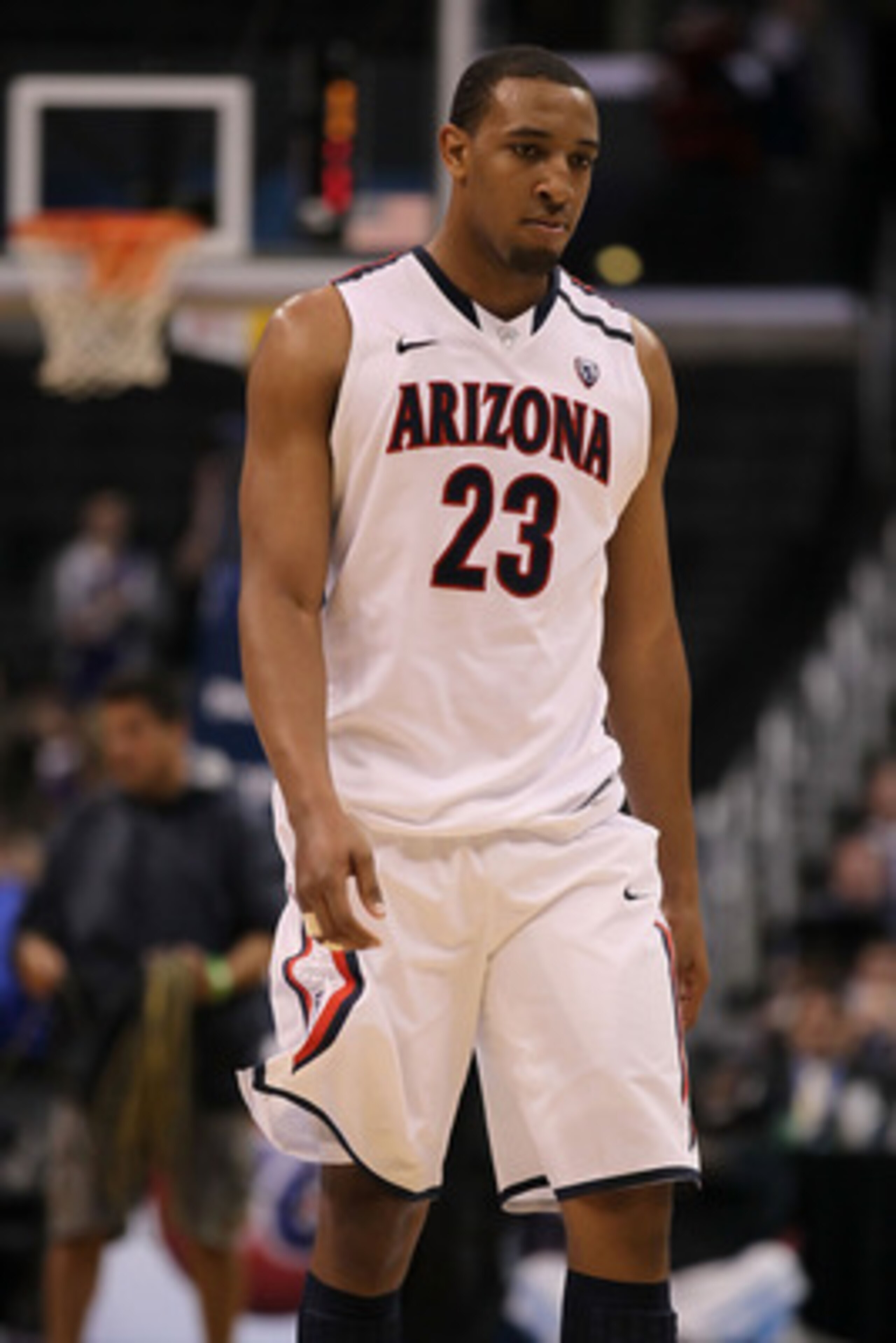 LOS ANGELES, CA - MARCH 12:  Derrick Williams #23 of the Arizona Wildcats looks onl while taking on the Washington Huskies in the championship game of the 2011 Pacific Life Pac-10 Men's Basketball Tournament at Staples Center on March 12, 2011 in Los Ange