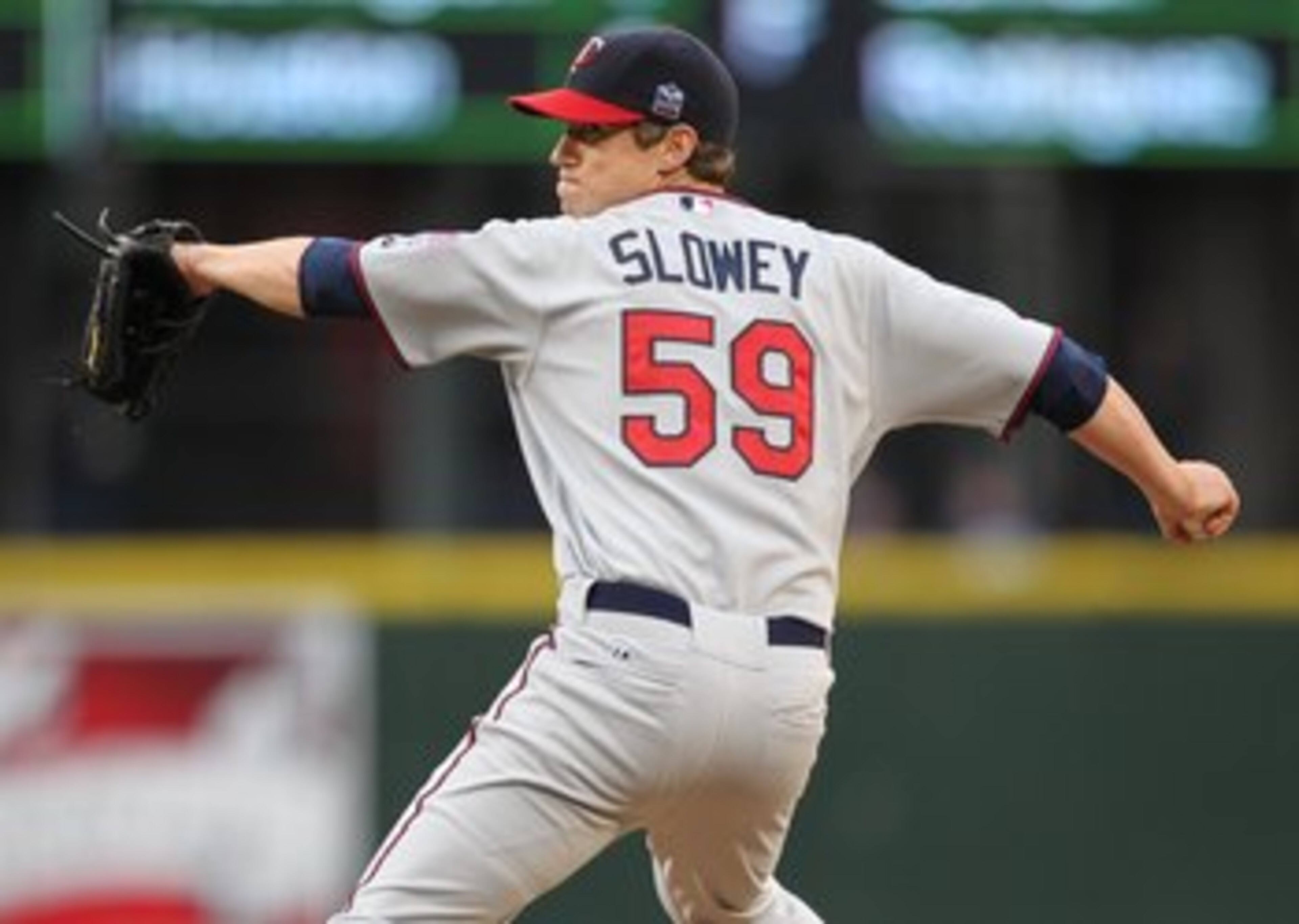 SEATTLE - JUNE 02:  Starting pitcher Kevin Slowey #59 of the Minnesota Twins pitches against the Seattle Mariners at Safeco Field on June 2, 2010 in Seattle, Washington. (Photo by Otto Greule Jr/Getty Images)