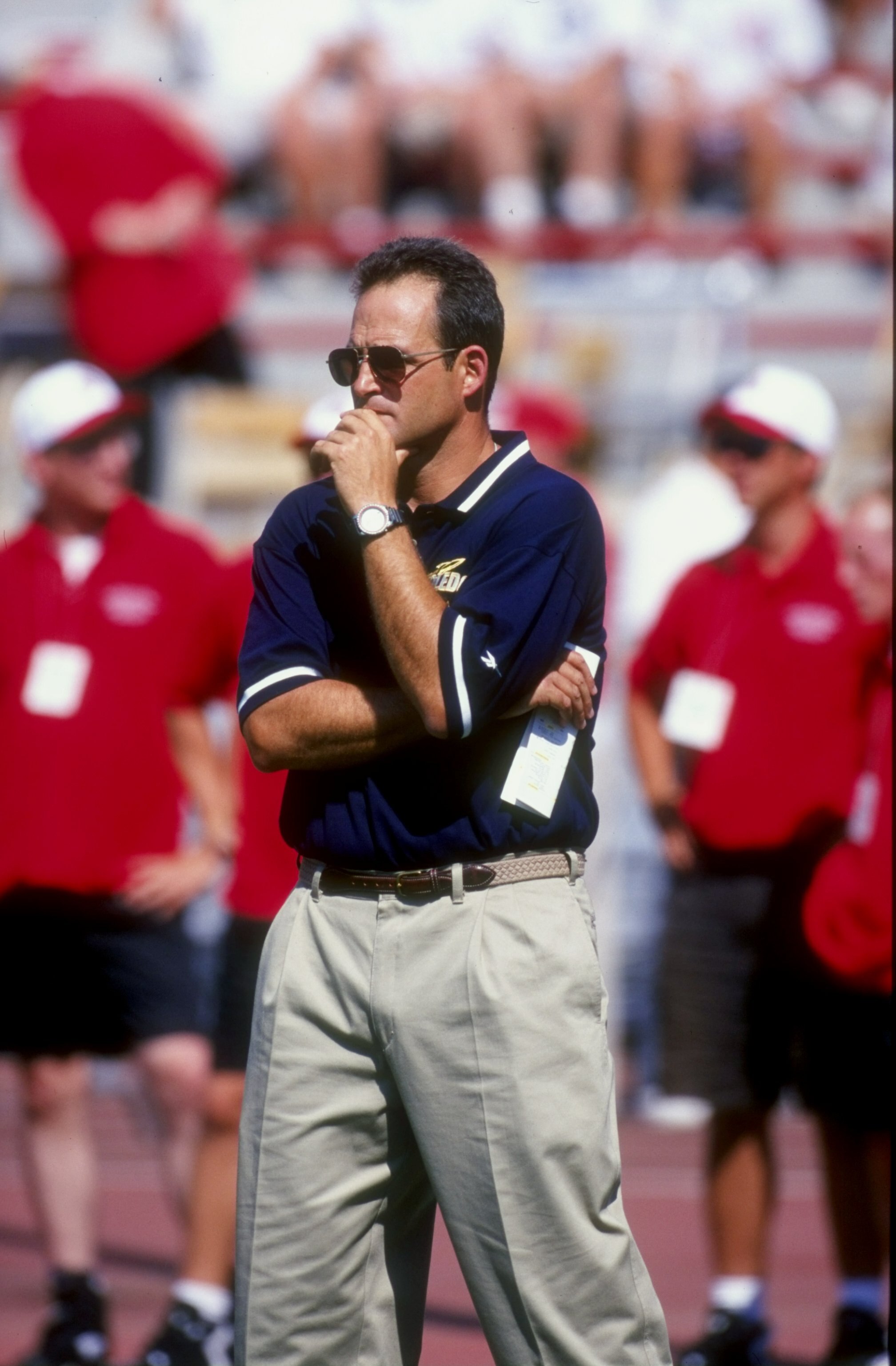 12 Sep 1998:  Head coach Gary Pinkel of the Toledo Rockets looks on during the game against the Ohio State Buckeyes at the Ohio Stadium in Columbus, Ohio. The Buckeyes defeated the Rockets 49-0. Mandatory Credit: Rick Stewart  /Allsport