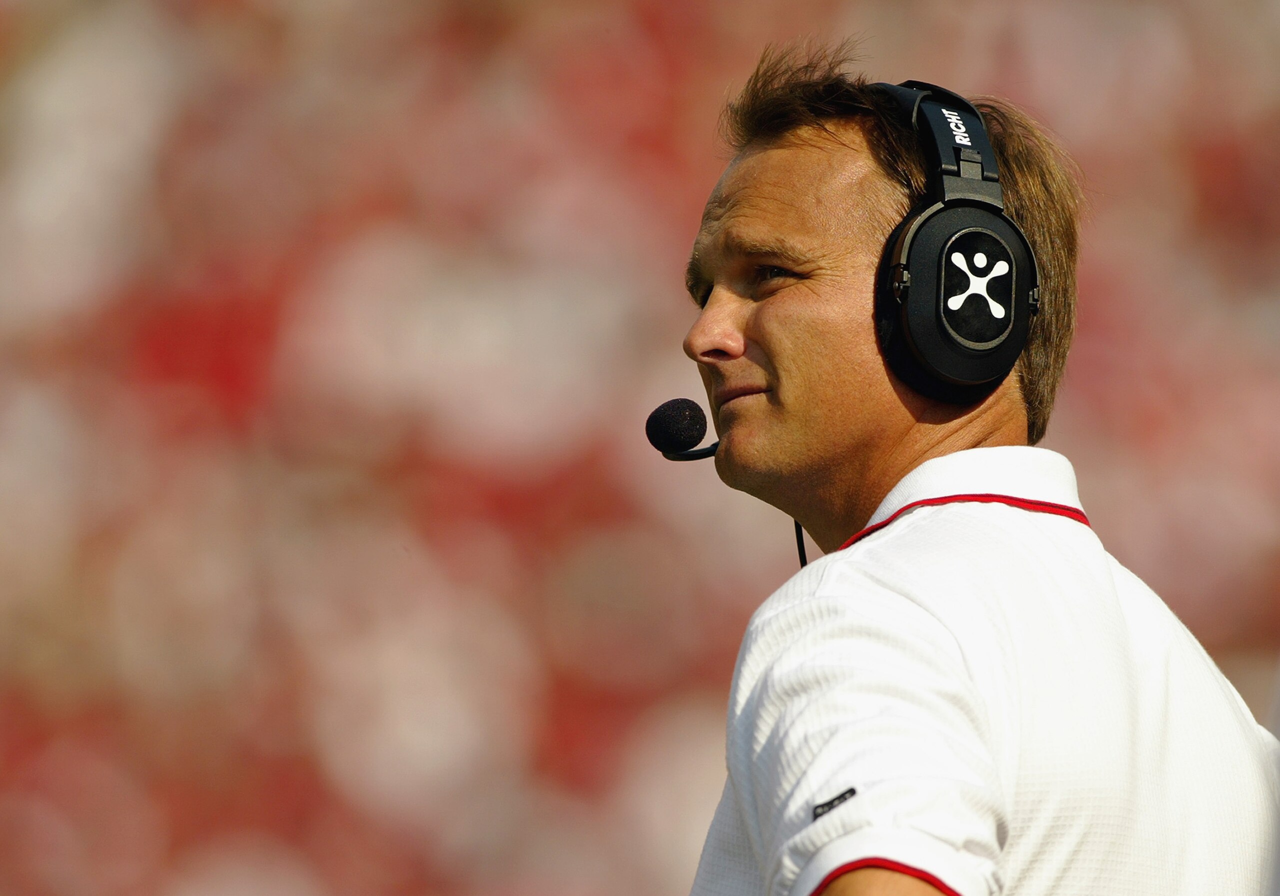 ATHENS, GA - SEPTEMBER 13: Head coach Mark Richt of the Georgia Bulldogs watches the action during the game against the South Carolina Gamecocks on September 13, 2003 at Sanford Stadium in Athens, Georgia. Georgia defeated South Carolina 31-7. (Photo b ATHENS, GA - SEPTEMBER 13: Head coach Mark Richt of the Georgia Bulldogs watches the action during the game against the South Carolina Gamecocks on September 13, 2003 at Sanford Stadium in Athens, Georgia. Georgia defeated South Carolina 31-7. (Photo b