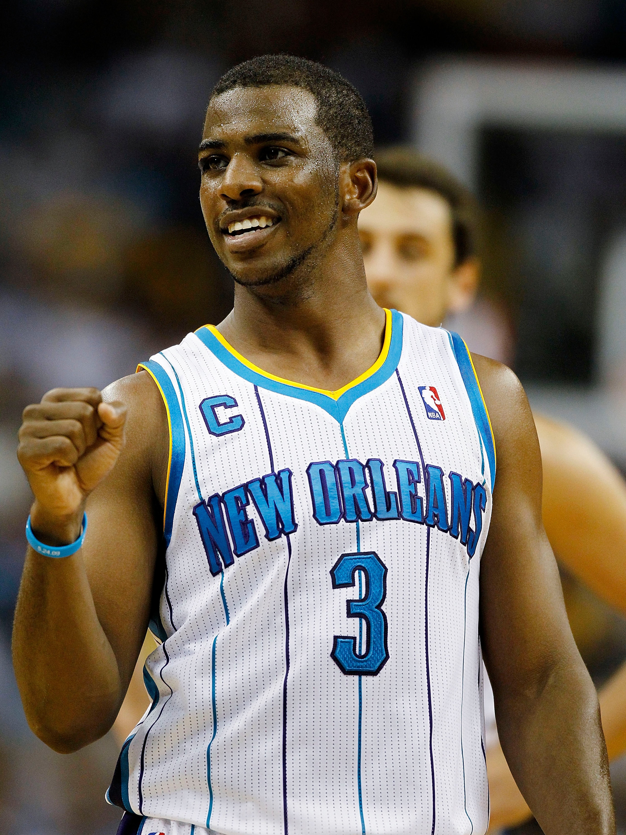 NEW ORLEANS - APRIL 24:  Chris Paul #3 of the New Orleans Hornets reacts to a call during a game with the Los Angeles Lakers in Game Four of the Western Conference Quarterfinals in the 2011 NBA Playoffs at New Orleans Arena on April 24, 2011 in New Orlean