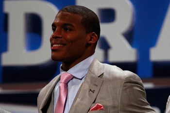 NEW YORK, NY - APRIL 28: Draft prospect Cam Newton looks on during the 2011 NFL Draft at Radio City Music Hall on April 28, 2011 in New York City. Newton was selected #1 overall by the Carolina Panthers. (Photo by Chris Trotman/Getty Images) NEW YORK, NY - APRIL 28: Draft prospect Cam Newton looks on during the 2011 NFL Draft at Radio City Music Hall on April 28, 2011 in New York City. Newton was selected #1 overall by the Carolina Panthers. (Photo by Chris Trotman/Getty Images)