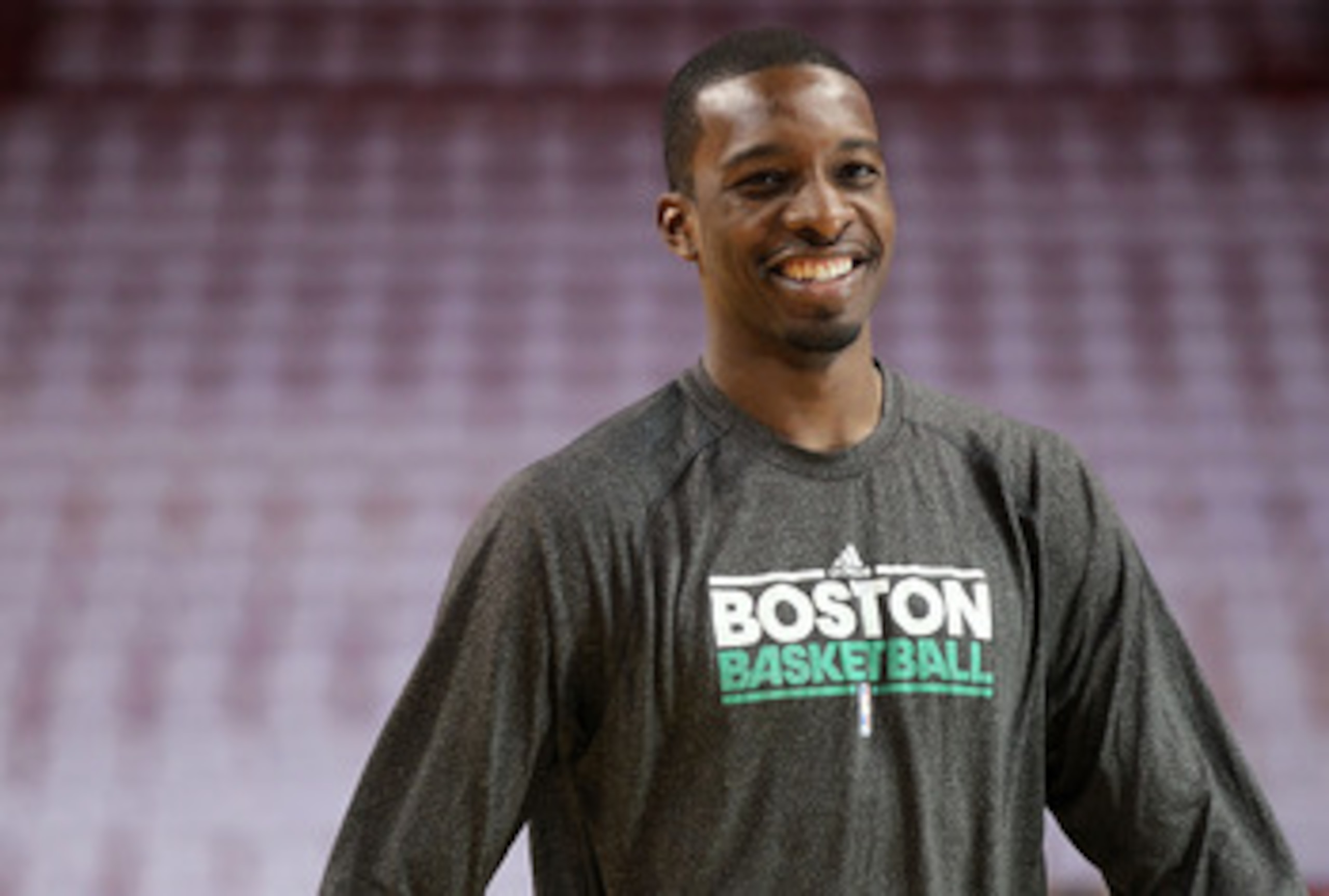 MIAMI, FL - MAY 11: Jeff Green #8 of the Boston Celtics warms up before Game Five of the Eastern Conference Semifinals of the 2011 NBA Playoffs against the Miami Heat at American Airlines Arena on May 11, 2011 in Miami, Florida. NOTE TO USER: User express