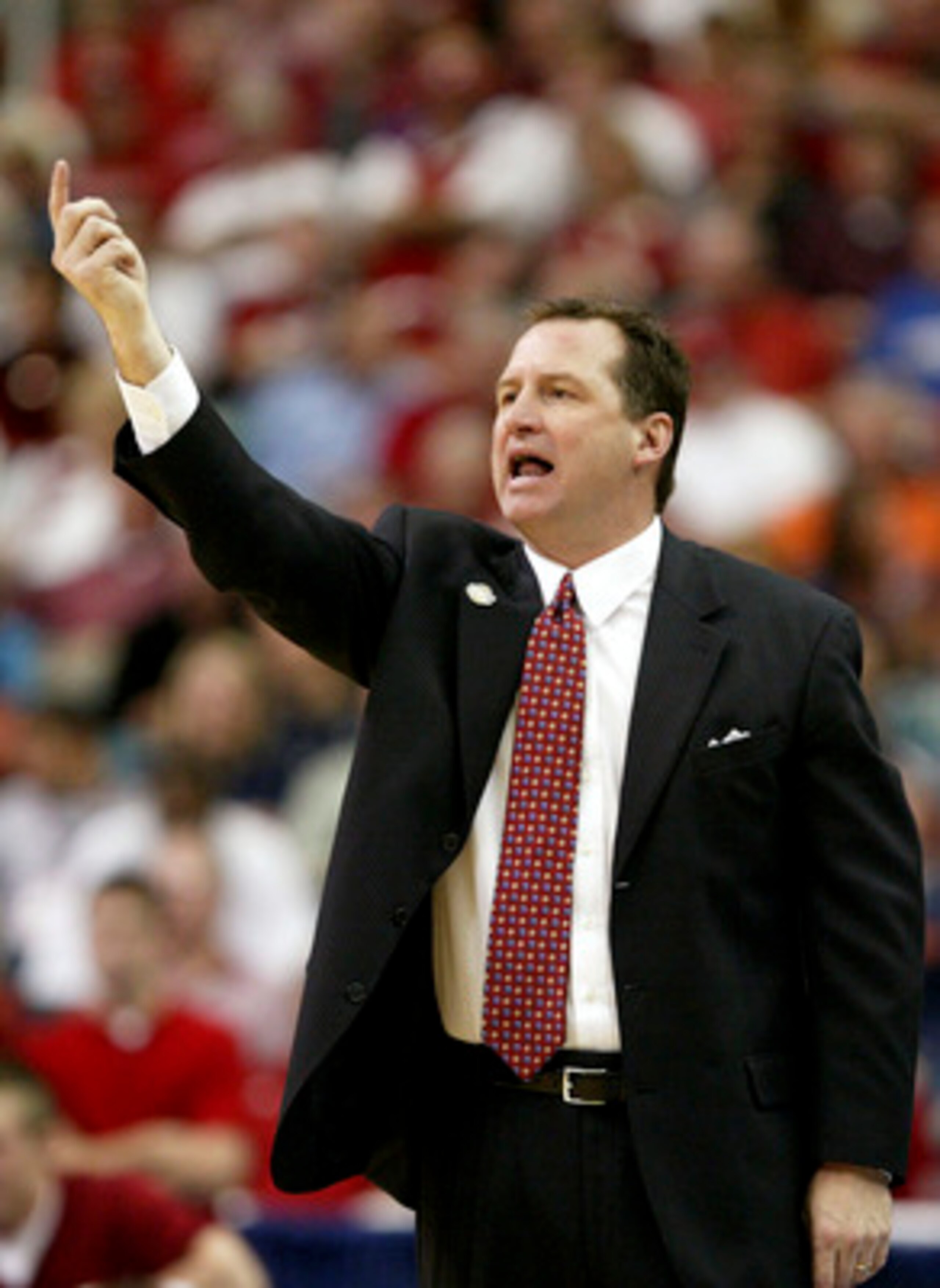 ATLANTA - MARCH 08:  Head coach Mark Gottfried of the Alabama Crimson Tide yells to his team during their game against the Kentucky Wildcats at the Georgia Dome on March 8, 2007 in Atlanta, Georgia.  (Photo by Streeter Lecka/Getty Images)