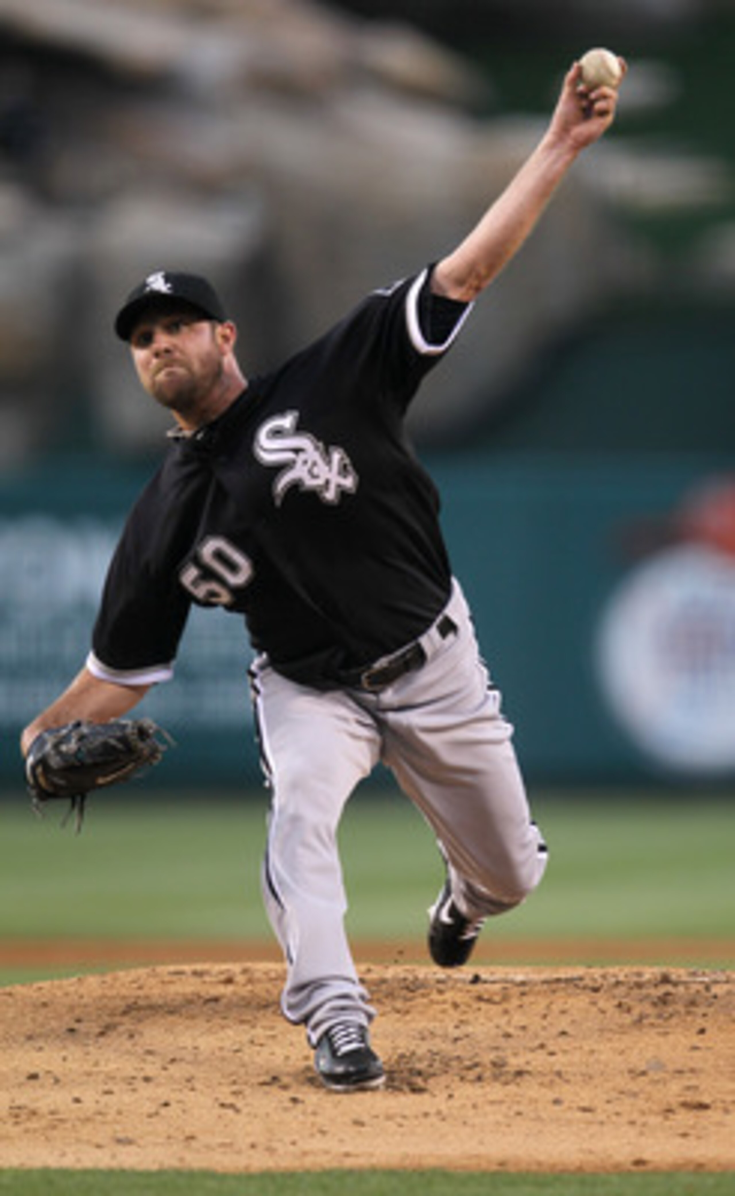 ANAHEIM, CA - MAY 10:  John Danks #50 of the Chicago White Sox throws a pitch against the Los Angeles Angels of Anaheim on May 10, 2011 at Angel Stadium in Anaheim, California.  (Photo by Stephen Dunn/Getty Images)