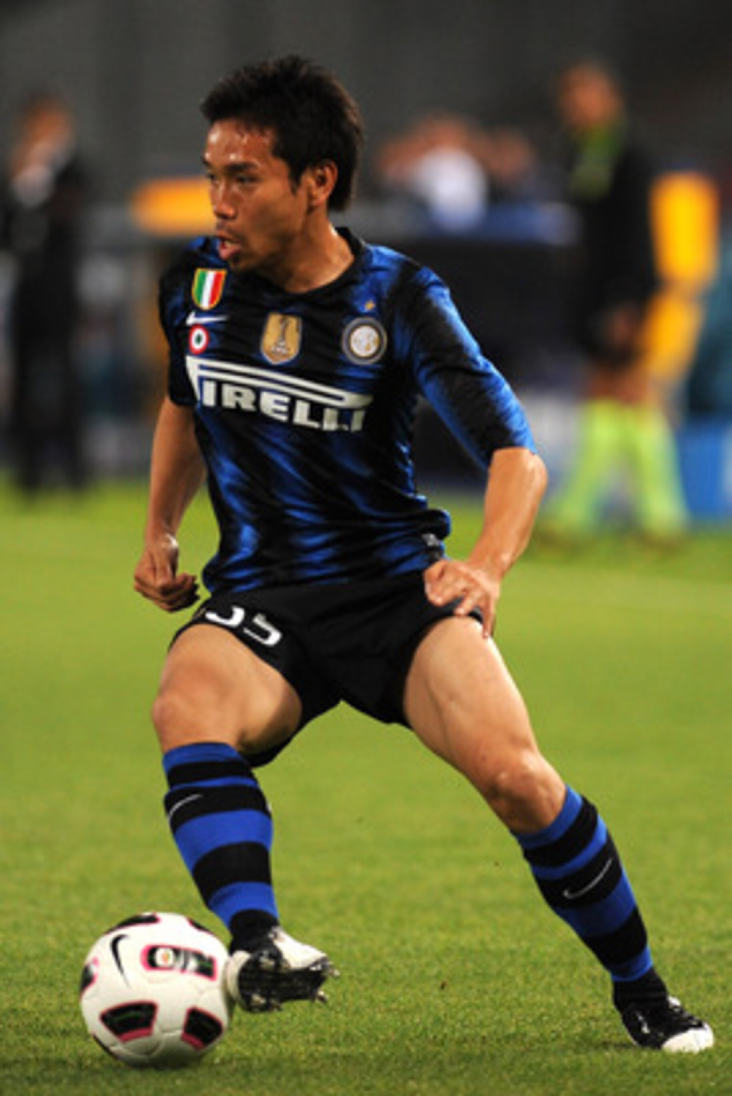 NAPLES, ITALY - MAY 15:  Yuto Nagatomo of FC Internazionale Milano in action during the Serie A match between SSC Napoli and FC Internazionale Milano at Stadio San Paolo on May 15, 2011 in Naples, Italy.  (Photo by Valerio Pennicino/Getty Images)