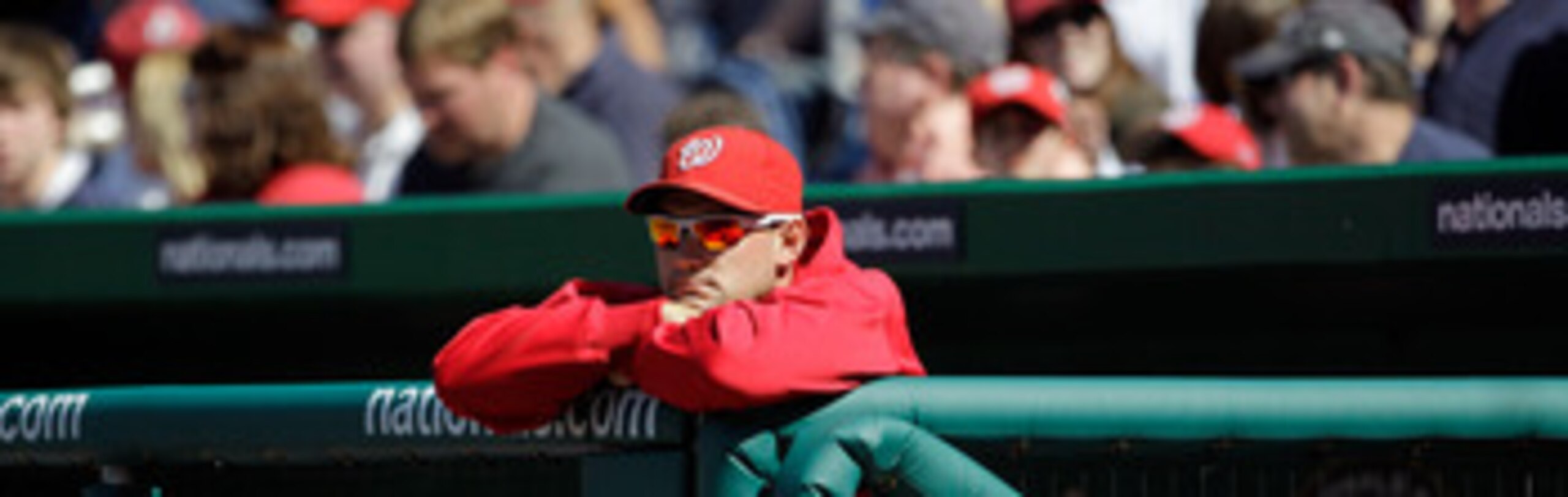WASHINGTON, DC - APRIL 17:  Ryan Zimmerman #11 of the Washington Nationals looks on from the dugout against the Milwaukee Brewers at Nationals Park on April 17, 2011 in Washington, DC.  (Photo by Rob Carr/Getty Images)