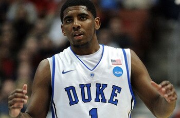 ANAHEIM, CA - MARCH 24:  Kyrie Irving #1 of the Duke Blue Devils looks on against the Arizona Wildcats during the west regional semifinal of the 2011 NCAA men's basketball tournament at the Honda Center on March 24, 2011 in Anaheim, California.  (Photo by