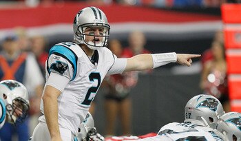 ATLANTA, GA - JANUARY 02:  Quarterback Jimmy Clausen #2 of the Carolina Panthers against the Atlanta Falcons at Georgia Dome on January 2, 2011 in Atlanta, Georgia.  (Photo by Kevin C. Cox/Getty Images)