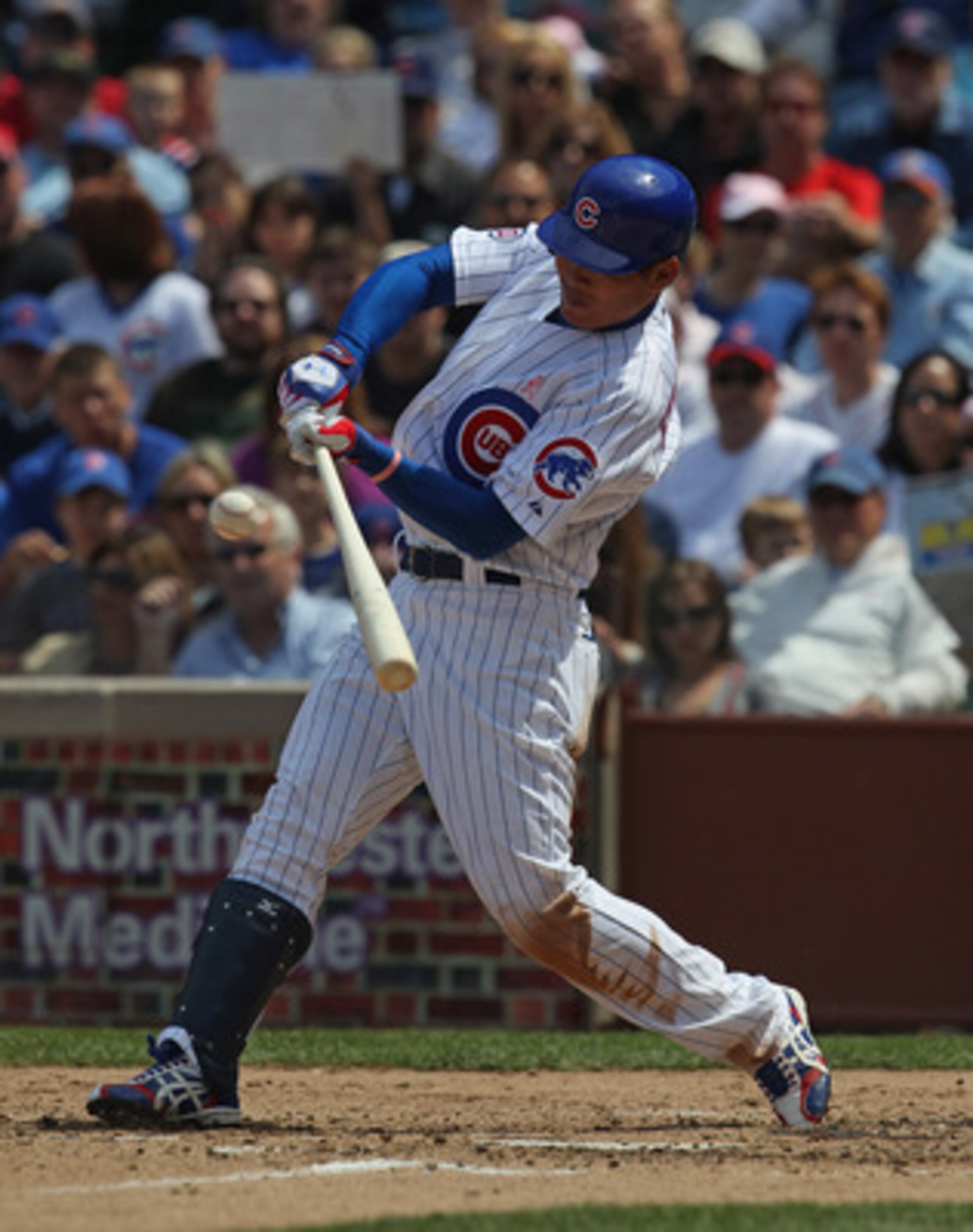 CHICAGO, IL - MAY 08  Kosuke Fukudome #1 of the Chicago Cubs hits the ball against the Cincinnati Reds at Wrigley Field on May 8, 2011 in Chicago, Illinois. The Reds defeated the Cubs 2-0. (Photo by Jonathan Daniel/Getty Images)