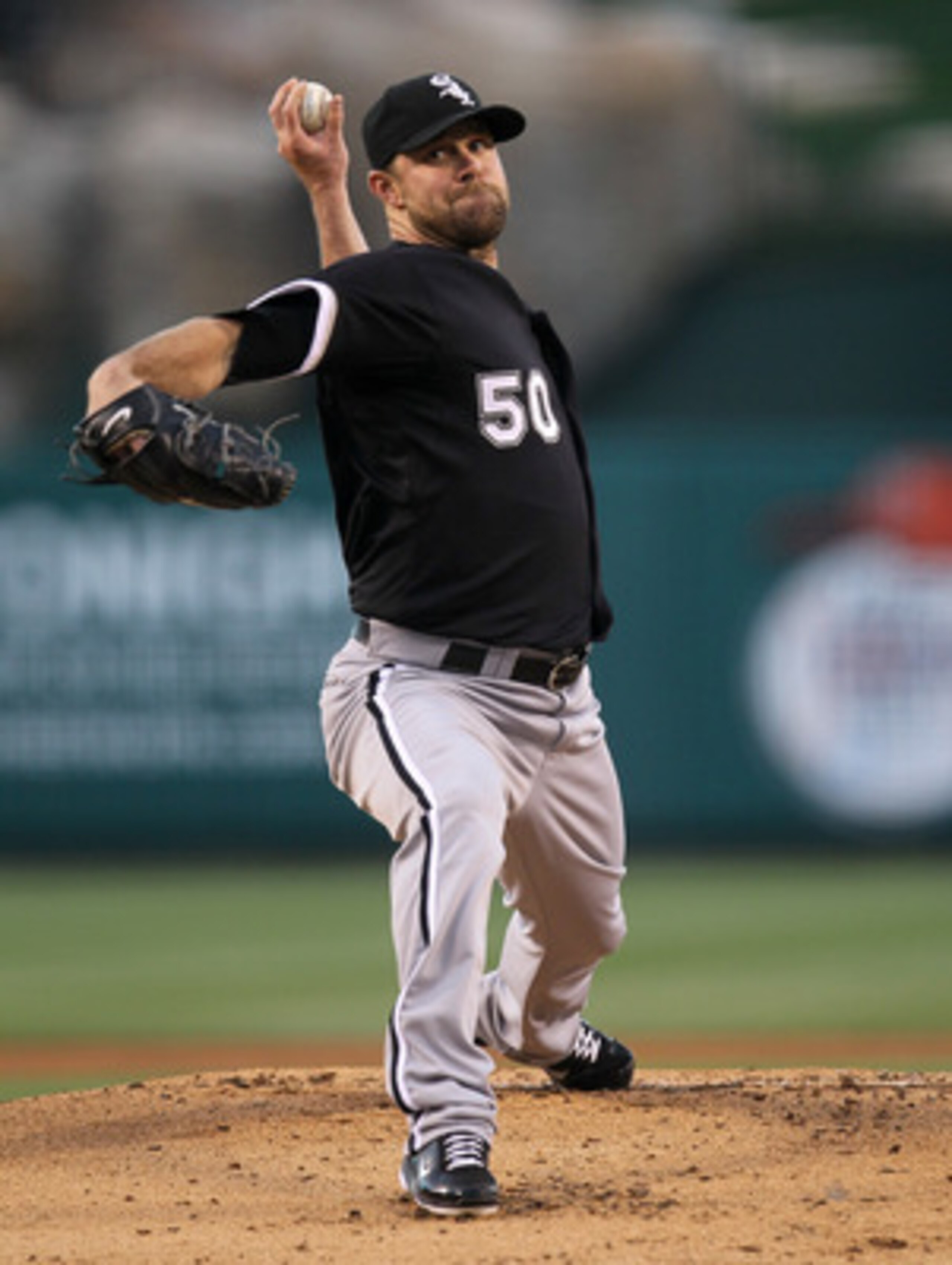 ANAHEIM, CA - MAY 10:  John Danks #50 of the Chicago White Sox throws a pitch against the Los Angeles Angels of Anaheim on May 10, 2011 at Angel Stadium in Anaheim, California.  (Photo by Stephen Dunn/Getty Images)