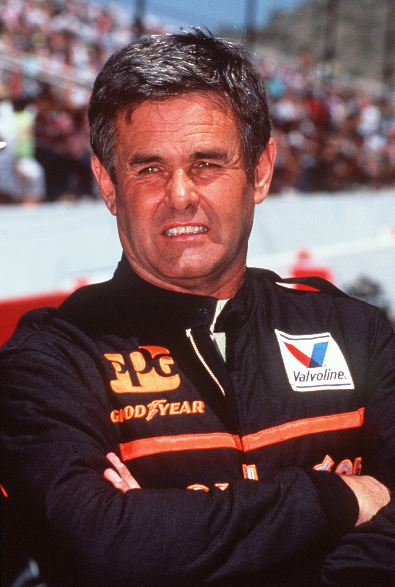 1991: A CANDID PORTRAIT OF AL UNSER SR. DURING THE 1991 PHOENIX GRAND PRIX IN ARIZONA. Mandatory Credit: Gary Newkirk/ALLSPORT