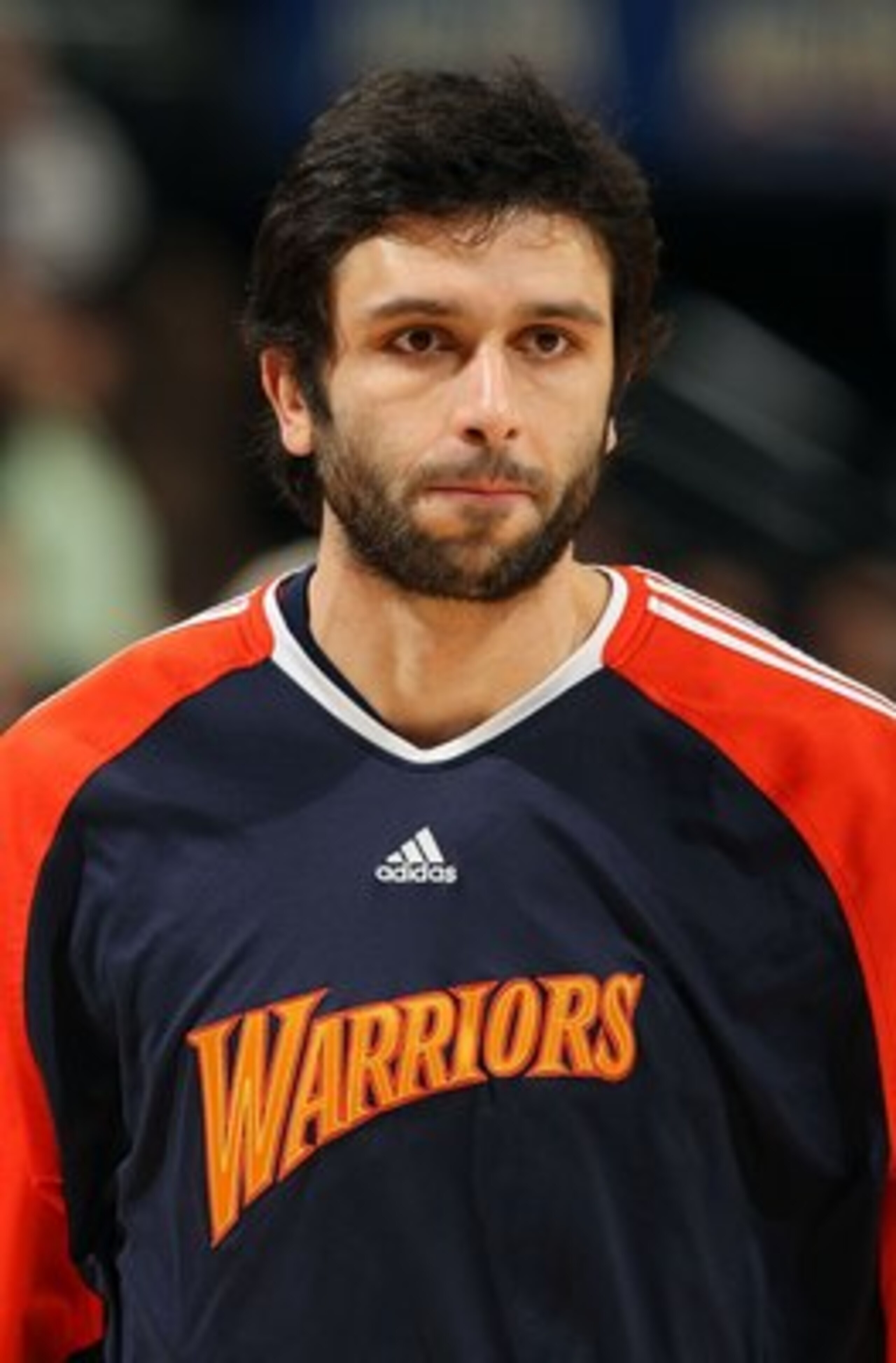 DENVER - JANUARY 05:  Vladimir Radmanovic #77 of the Golden State Warriors looks on during a break in the action against the Denver Nuggets at the Pepsi Center on January 5, 2010 in Denver, Colorado. The Nuggets defeated the Warriors 123-122. NOTE TO USER