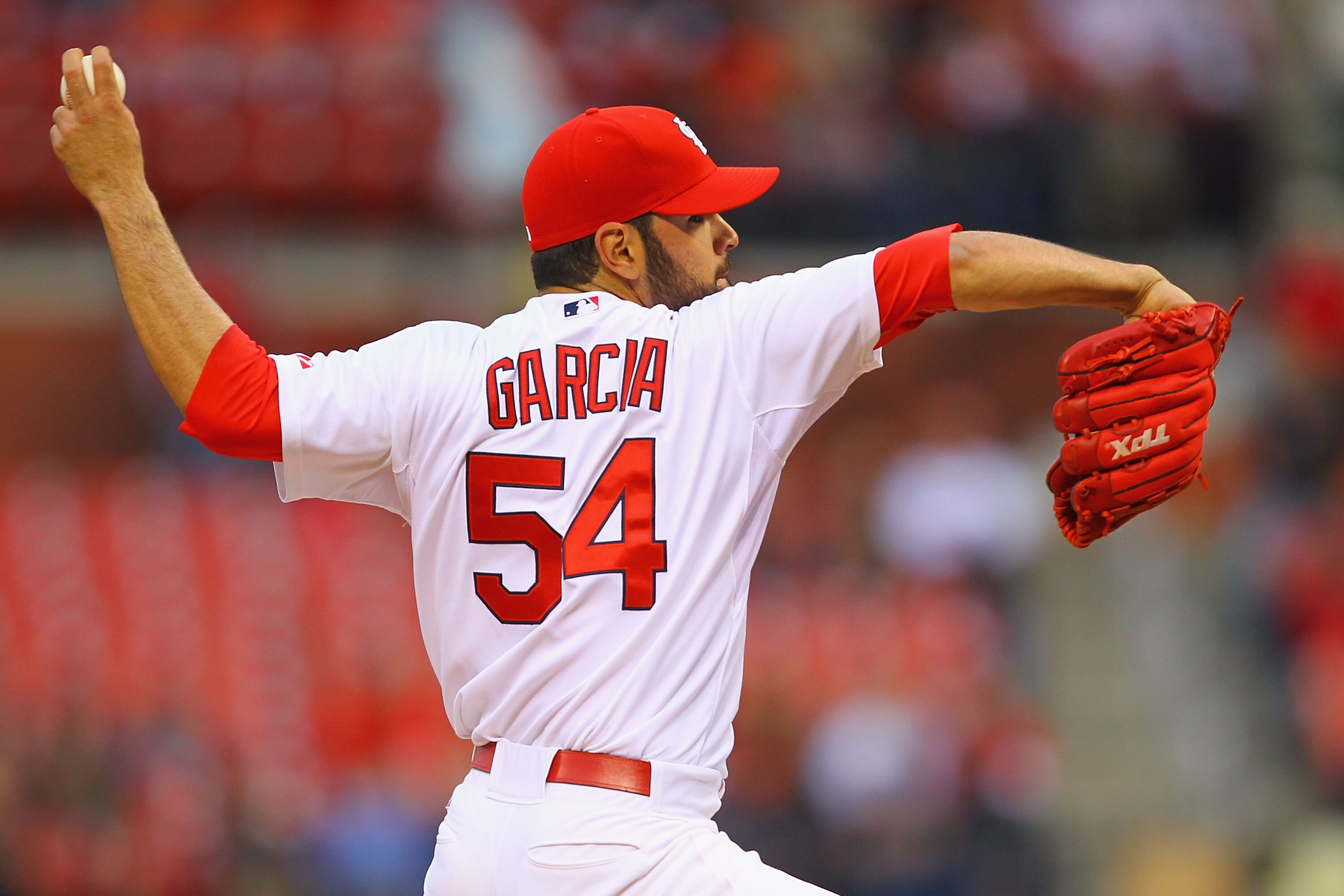 ST. LOUIS, MO - MAY 17: Starter Jaime Garcia #54 of the St. Louis Cardinals pitches against the Philadelphia Phillies at Busch Stadium on May 17, 2011 in St. Louis, Missouri. (Photo by Dilip Vishwanat/Getty Images) ST. LOUIS, MO - MAY 17: Starter Jaime Garcia #54 of the St. Louis Cardinals pitches against the Philadelphia Phillies at Busch Stadium on May 17, 2011 in St. Louis, Missouri. (Photo by Dilip Vishwanat/Getty Images)