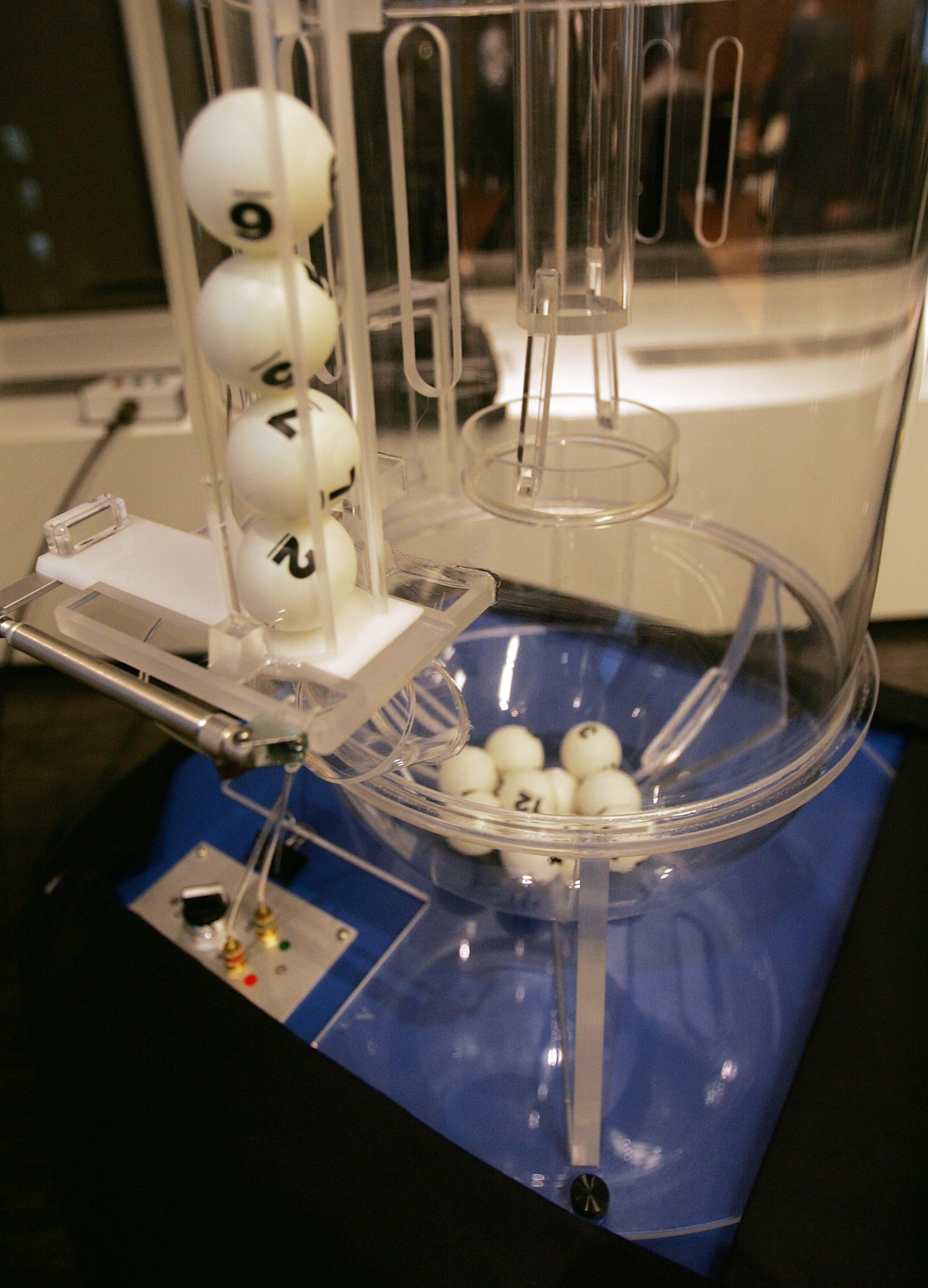 NEW YORK - APRIL 07:  The final order of balls '2756' rest in the lottery machine during the 2008 NHL Draft Drawing on April 7, 2008 at the National Hockey League headquarters in New York City.  (Photo by Bruce Bennett/Getty Images for the NHL)