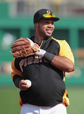 PITTSBURGH, PA - APRIL 14:  Pedro Alvarez #24 of the Pittsburgh Pirates during warmups before the start of their game against the Milwaukee Brewers at PNC Park on April 14, 2011 in Pittsburgh, Pennsylvania.  (Photo by Scott Halleran/Getty Images)