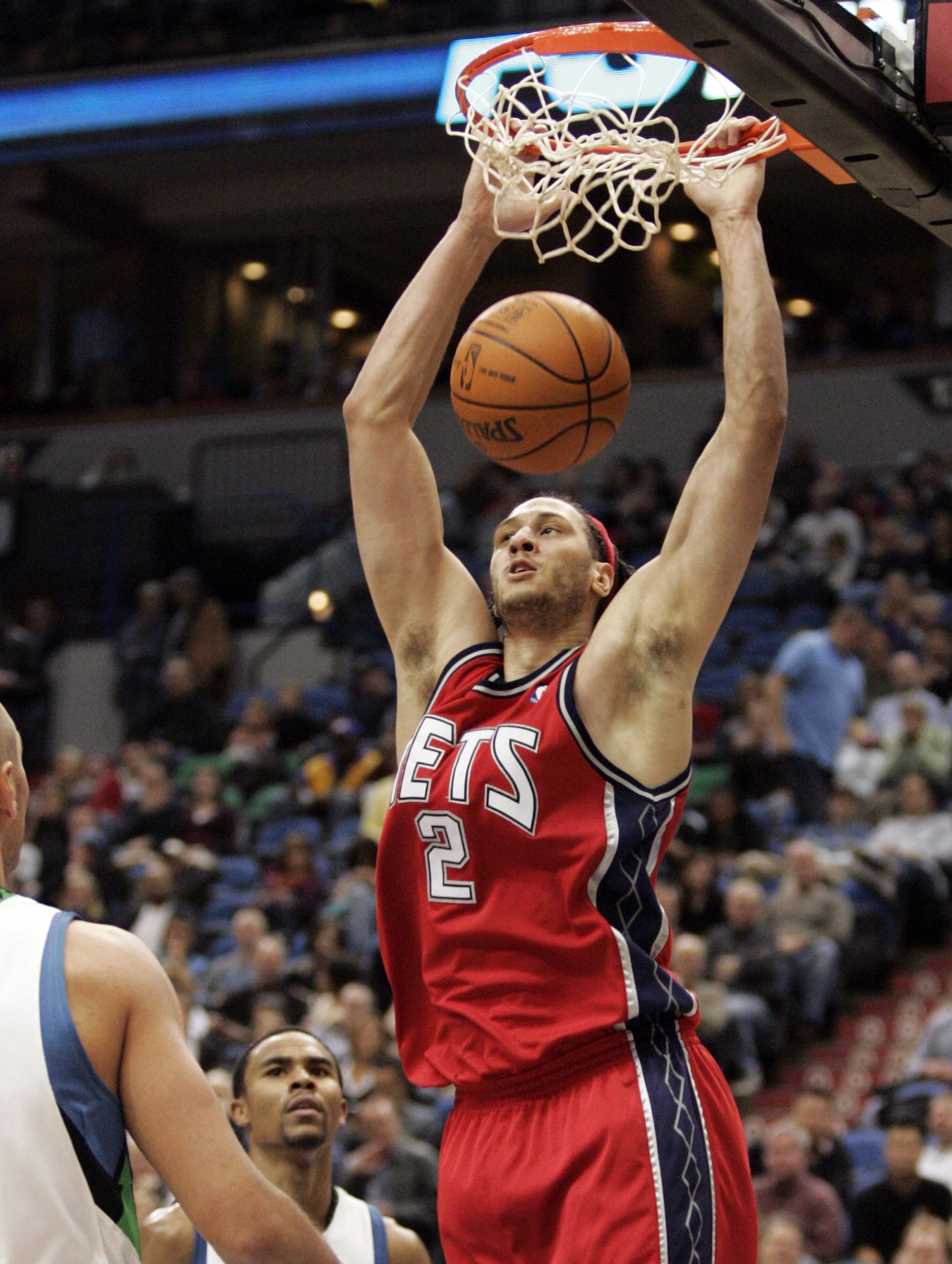 MINNEAPOLIS - OCTOBER 28: Josh Boone #2 of the New Jersey Nets dunks the ball against the Minnesota Timberwolves at the Target Center on October 28, 2009 in Minneapolis, Minnesota. The Timberwolves defeated the Nets 95-93. NOTE TO USER: User expressly ack