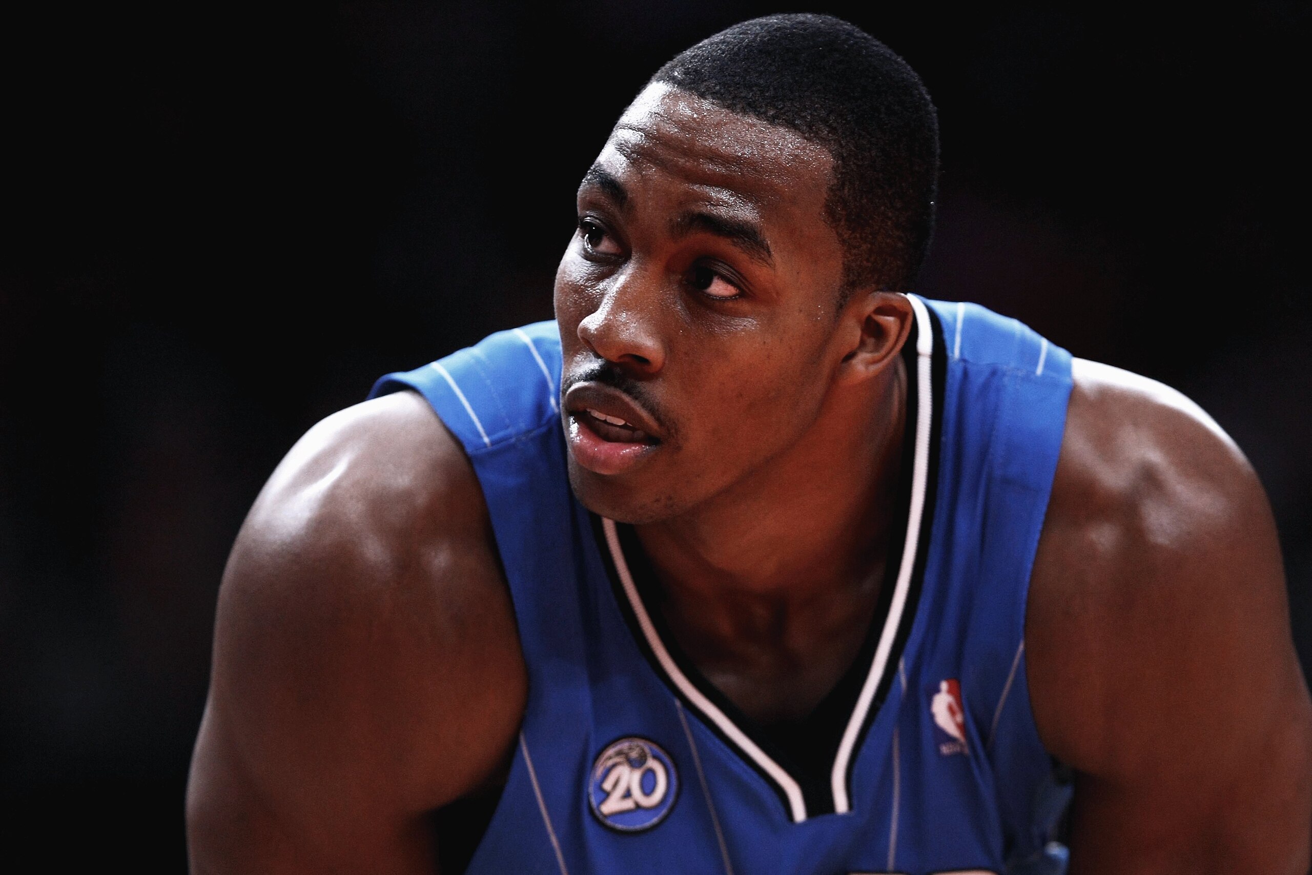 NEW YORK - FEBRUARY 25:  Dwight Howard #12 of the Orlando Magic looks on against the New York Knicks at Madison Square Garden February 25, 2009 in New York City. NOTE TO USER: User expressly acknowledges and agrees that, by downloading and/or using this P