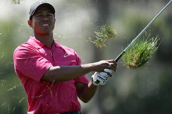 ORLANDO, FL - MARCH 18: Tiger Woods of the USA hits his second shot at the par 4, 10th hole from the treacherous rough, during the final round of the Arnold Palmer Invitational presented by Mastercard, on the Championship Course at the Bay Hill Club and ORLANDO, FL - MARCH 18: Tiger Woods of the USA hits his second shot at the par 4, 10th hole from the treacherous rough, during the final round of the Arnold Palmer Invitational presented by Mastercard, on the Championship Course at the Bay Hill Club and
