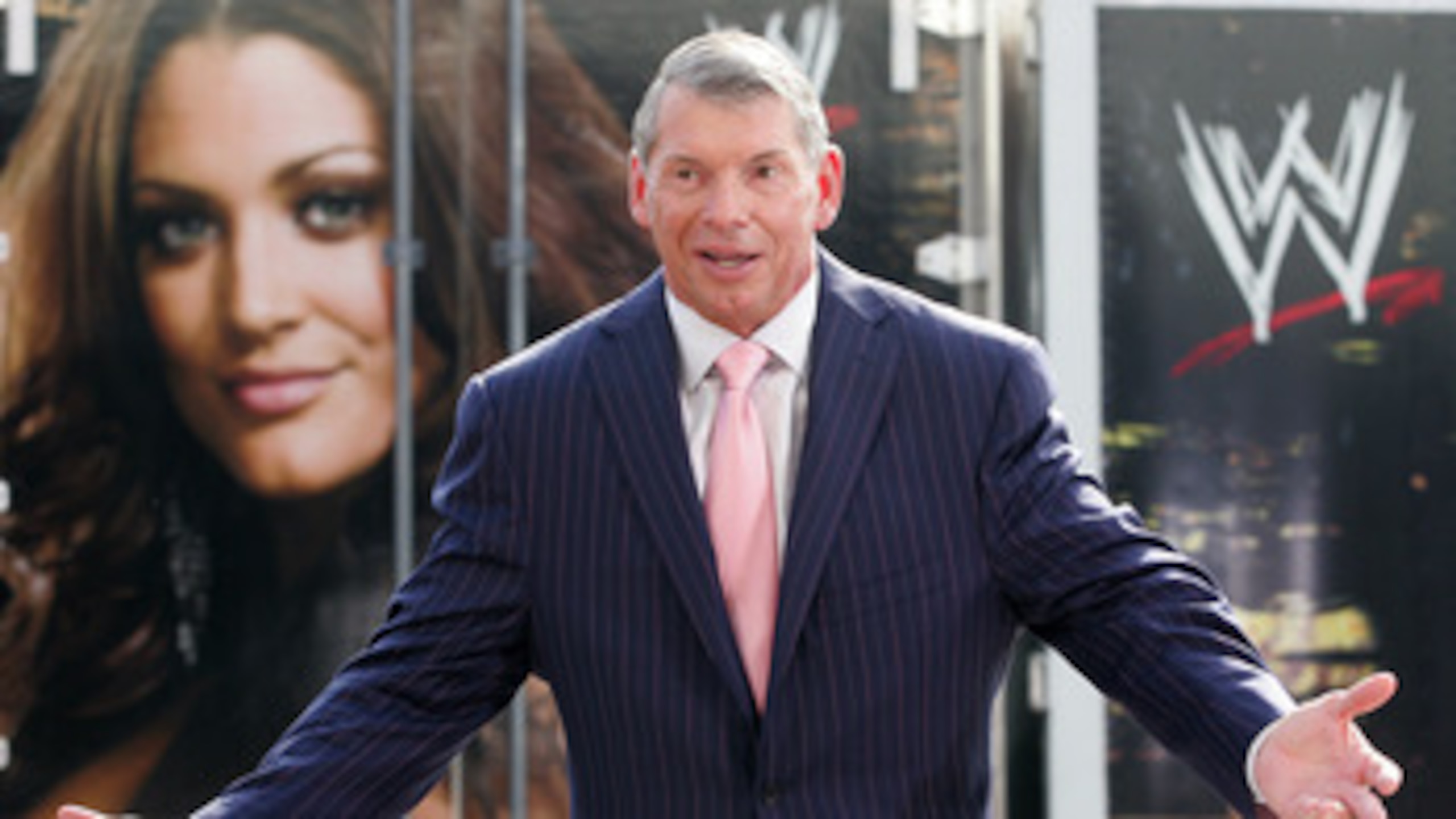 GREEN BAY, WI - JUNE 22:   Vince McMahon attends a press conference about the WWE at the Austin Straubel International Airport on June 22, 2009 in Green Bay, Wisconsin.  (Photo by Mark A. Wallenfang/Getty Images)