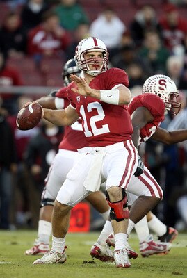 PALO ALTO, CA - NOVEMBER 27:  Andrew Luck #12 of the Stanford Cardinal in action against the Oregon State Beavers at Stanford Stadium on November 27, 2010 in Palo Alto, California.  (Photo by Ezra Shaw/Getty Images)