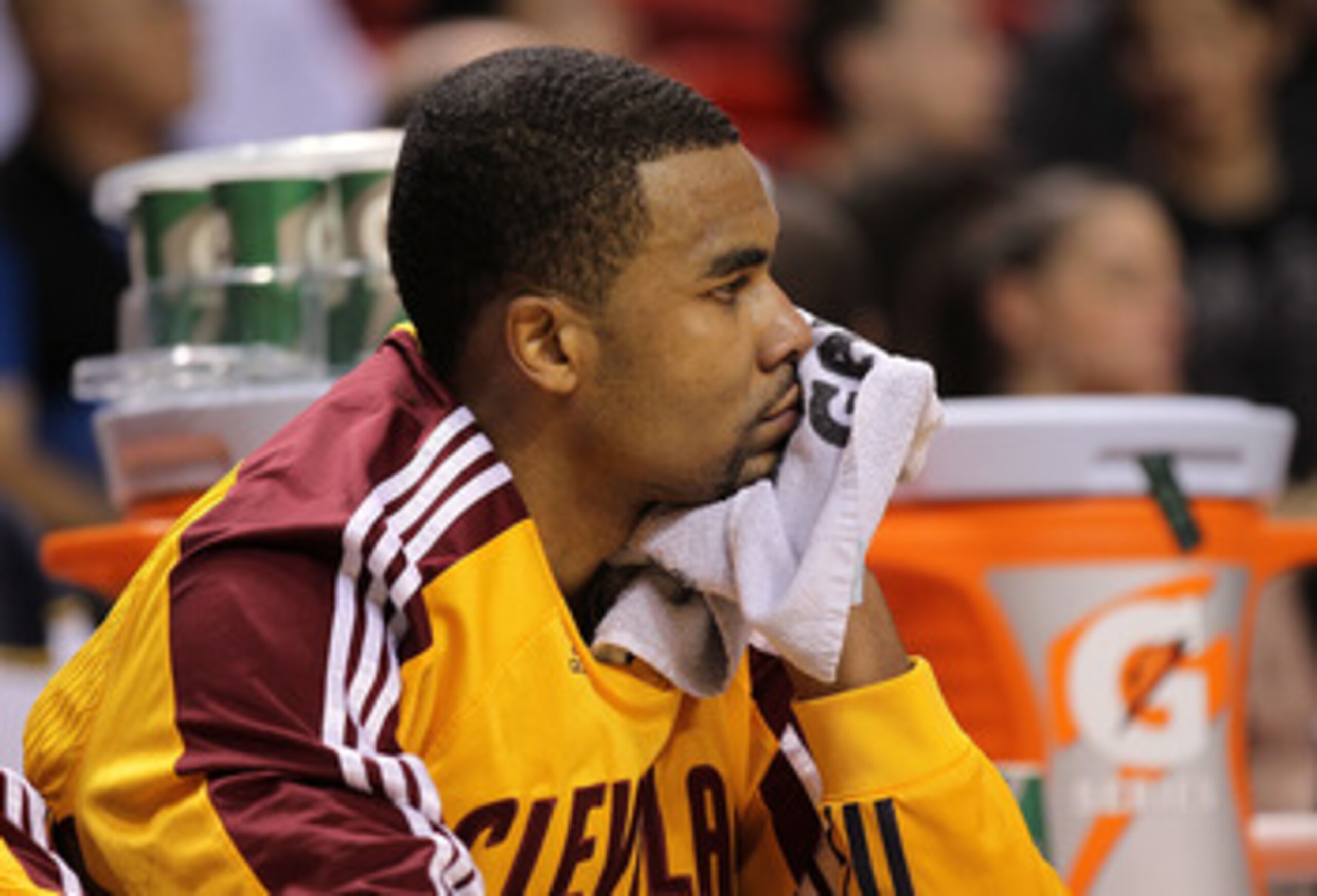 MIAMI, FL - JANUARY 31: Ramon Sessions #3 of the Cleveland Cavaliers looks on dejected during a game against the Miami Heat at American Airlines Arena on January 31, 2011 in Miami, Florida. NOTE TO USER: User expressly acknowledges and agrees that, by d MIAMI, FL - JANUARY 31: Ramon Sessions #3 of the Cleveland Cavaliers looks on dejected during a game against the Miami Heat at American Airlines Arena on January 31, 2011 in Miami, Florida. NOTE TO USER: User expressly acknowledges and agrees that, by d