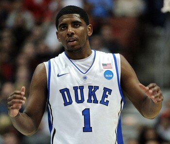 ANAHEIM, CA - MARCH 24:  Kyrie Irving #1 of the Duke Blue Devils looks on against the Arizona Wildcats during the west regional semifinal of the 2011 NCAA men's basketball tournament at the Honda Center on March 24, 2011 in Anaheim, California.  (Photo by