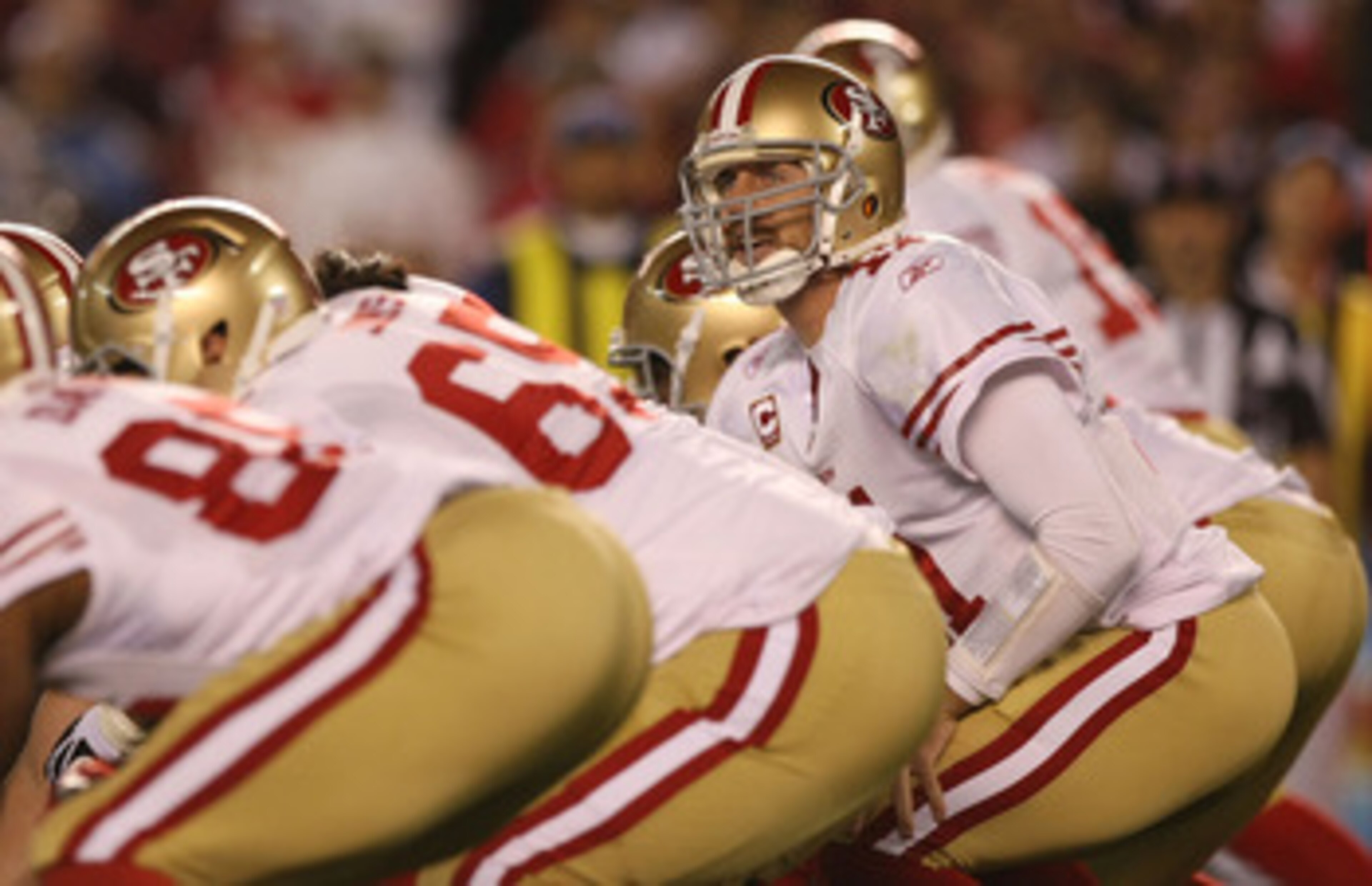 SAN DIEGO, CA - DECEMBER 16:  Quarterback Alex Smith #11 of the San Francisco 49ers goes under center against the San Diego Chargers at Qualcomm Stadium on December 16, 2010 in San Diego, California.  (Photo by Donald Miralle/Getty Images)