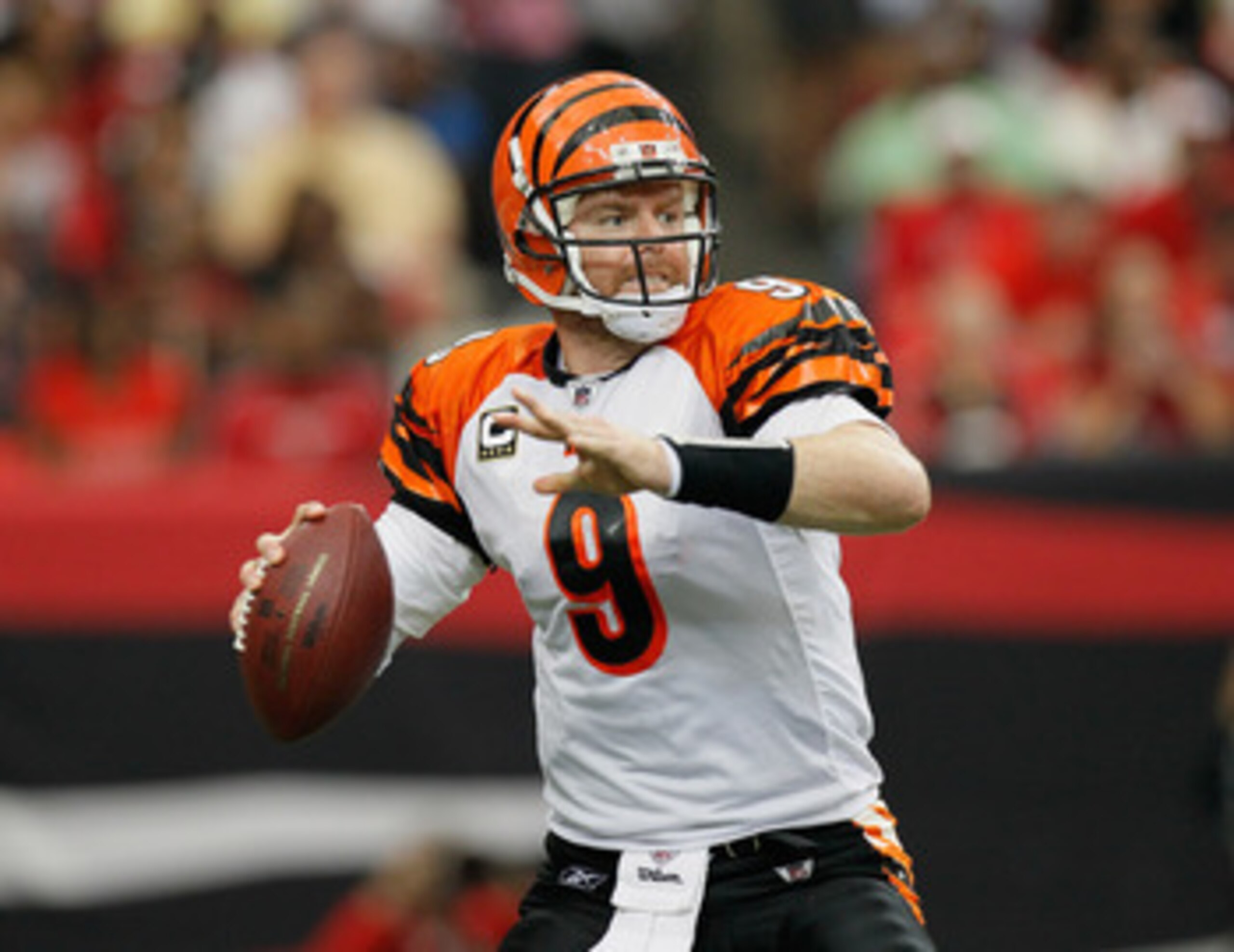 ATLANTA - OCTOBER 24: Quarterback Carson Palmer #9 of the Cincinnati Bengals against the Atlanta Falcons at Georgia Dome on October 24, 2010 in Atlanta, Georgia. (Photo by Kevin C. Cox/Getty Images) ATLANTA - OCTOBER 24: Quarterback Carson Palmer #9 of the Cincinnati Bengals against the Atlanta Falcons at Georgia Dome on October 24, 2010 in Atlanta, Georgia. (Photo by Kevin C. Cox/Getty Images)