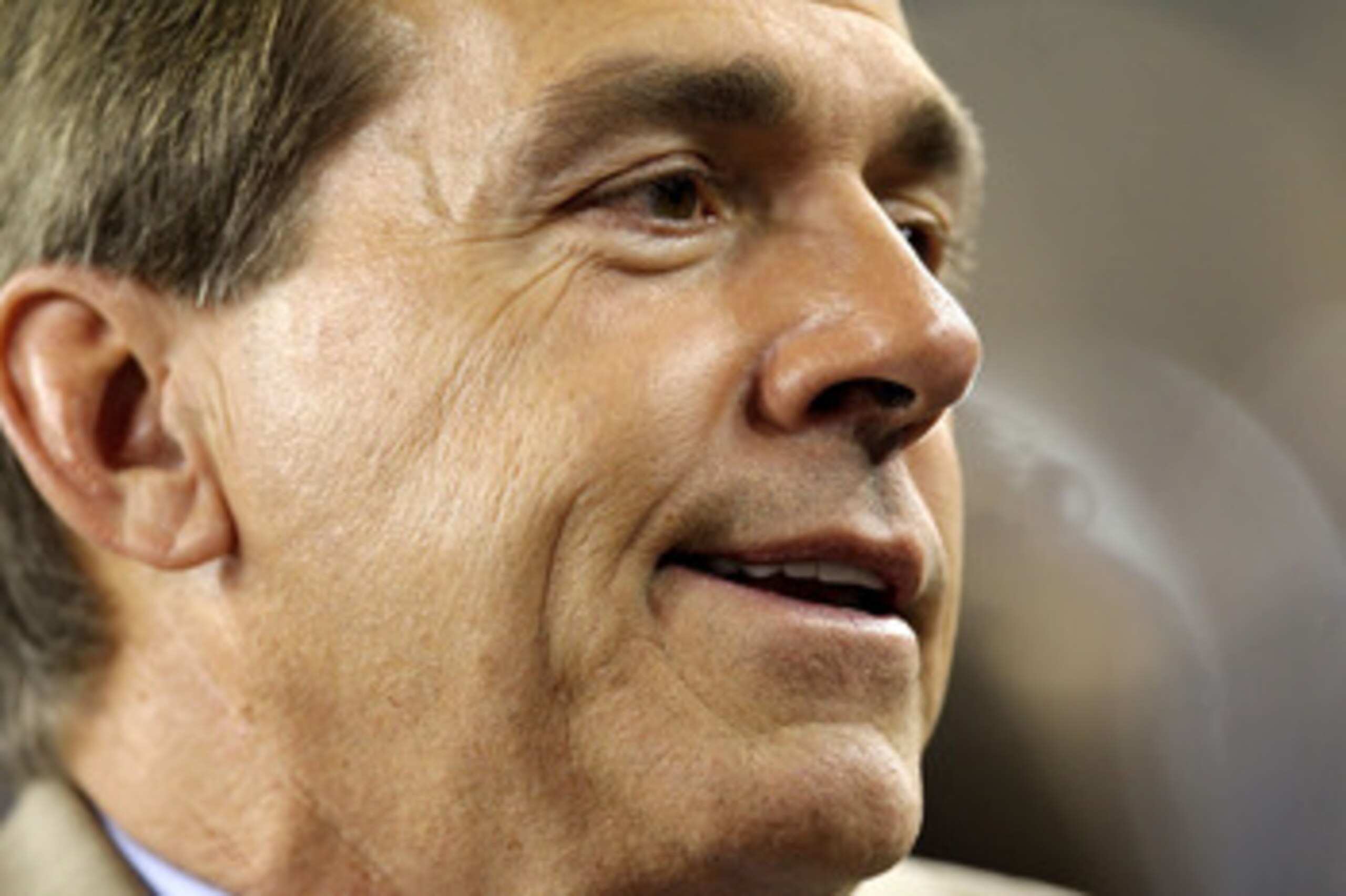 GLENDALE, AZ - JANUARY 10:  Head coach Nick Saban of the Alabama Crimson Tide looks on from the sideline during the Tostitos BCS National Championship Game at University of Phoenix Stadium on January 10, 2011 in Glendale, Arizona.  (Photo by Ronald Martin