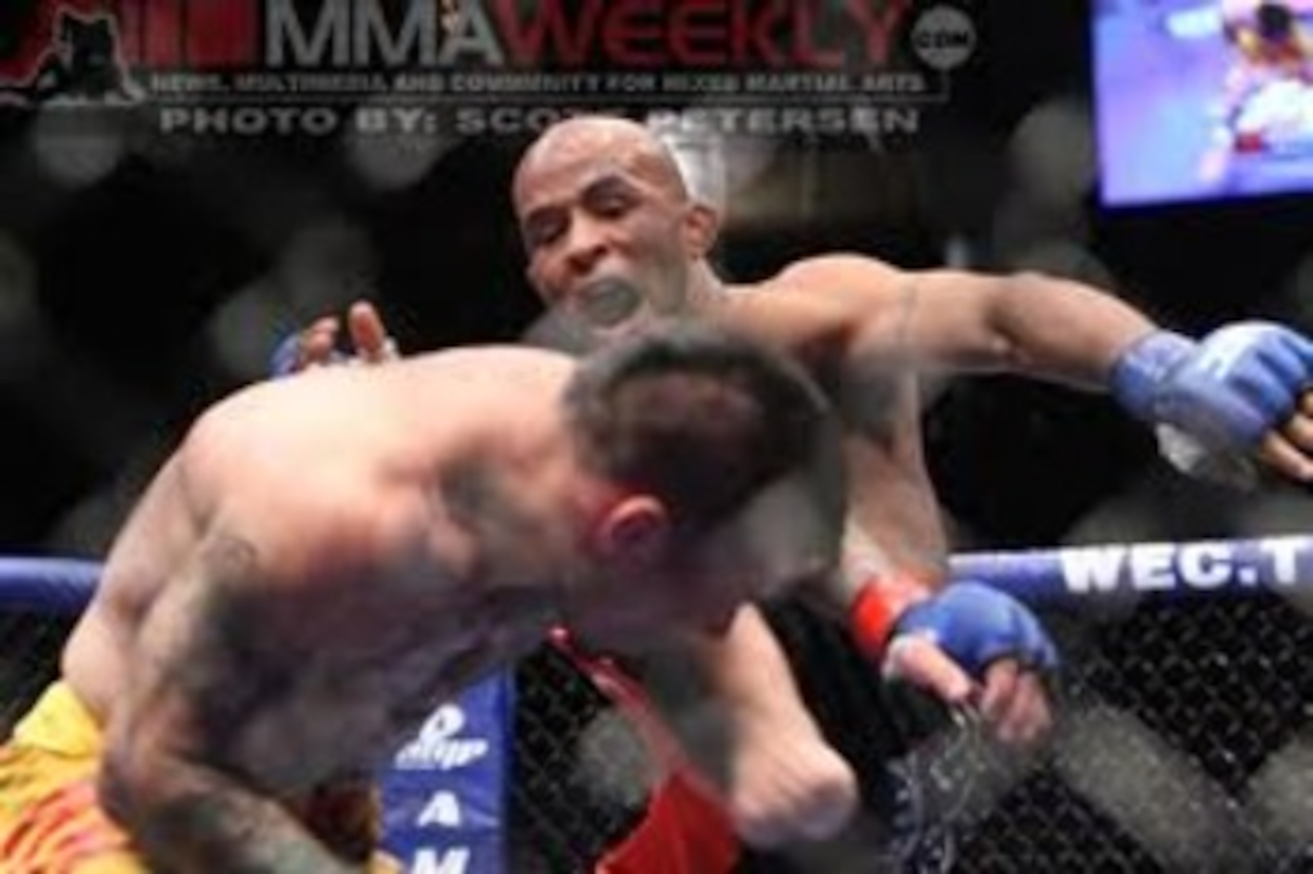 Demetrious "Mighty Mouse" Johnson pushing the tempo