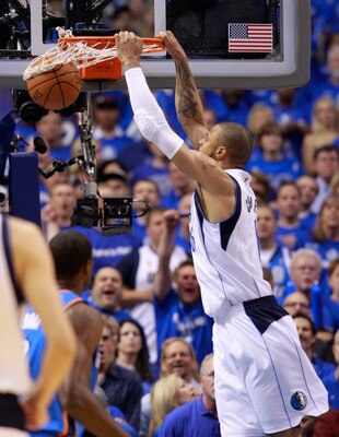 DALLAS, TX - MAY 17:  Tyson Chandler #6 of the Dallas Mavericks dunks the ball in the first quarter while taking on the Oklahoma City Thunder in Game One of the Western Conference Finals during the 2011 NBA Playoffs at American Airlines Center on May 17,