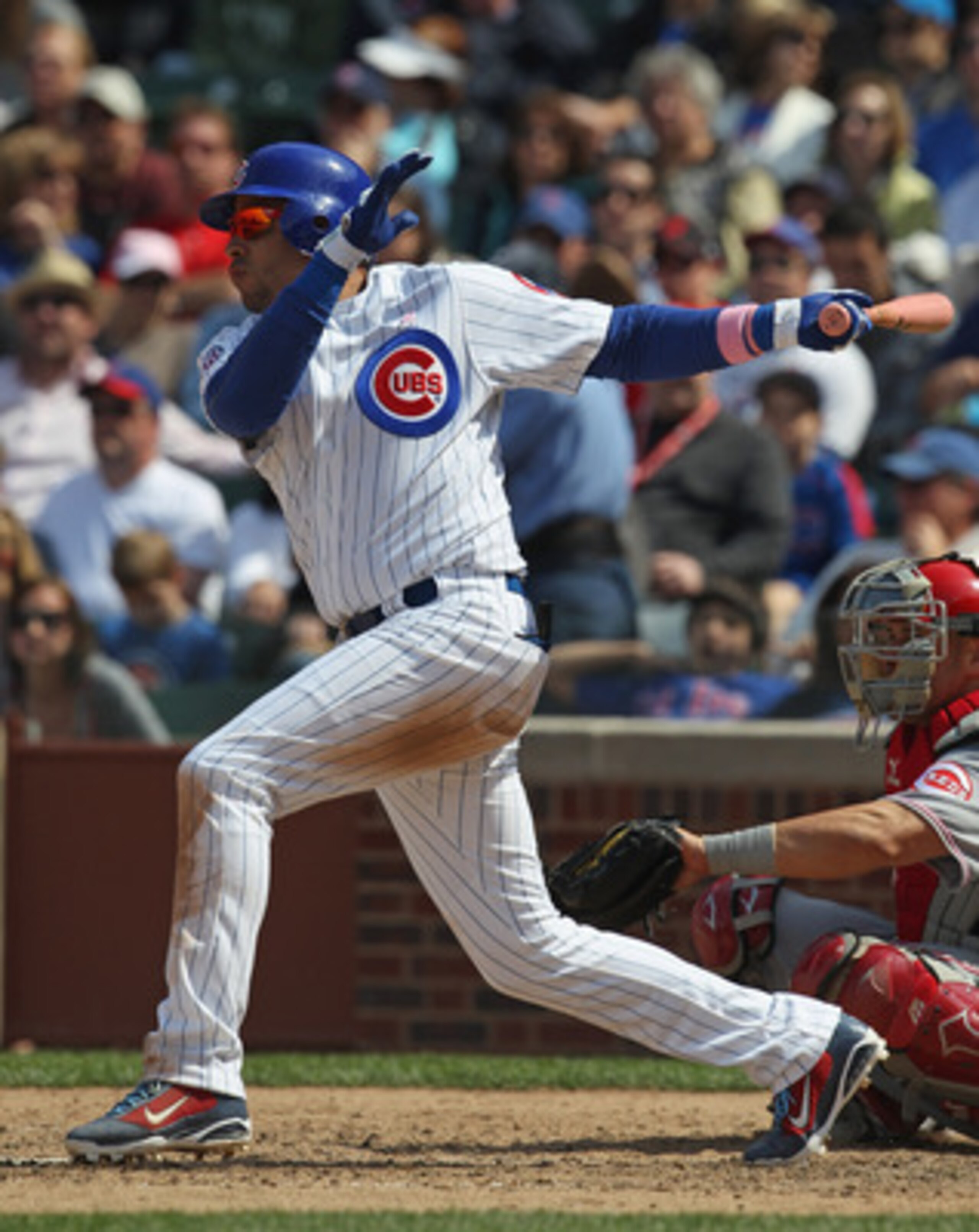 CHICAGO, IL - MAY 08: Aramis Ramirez #16 of the Chicago Cubs takes a swing against the Cincinnati Reds at Wrigley Field on May 8, 2011 in Chicago, Illinois. The Reds defeated the Cubs 2-0. (Photo by Jonathan Daniel/Getty Images)