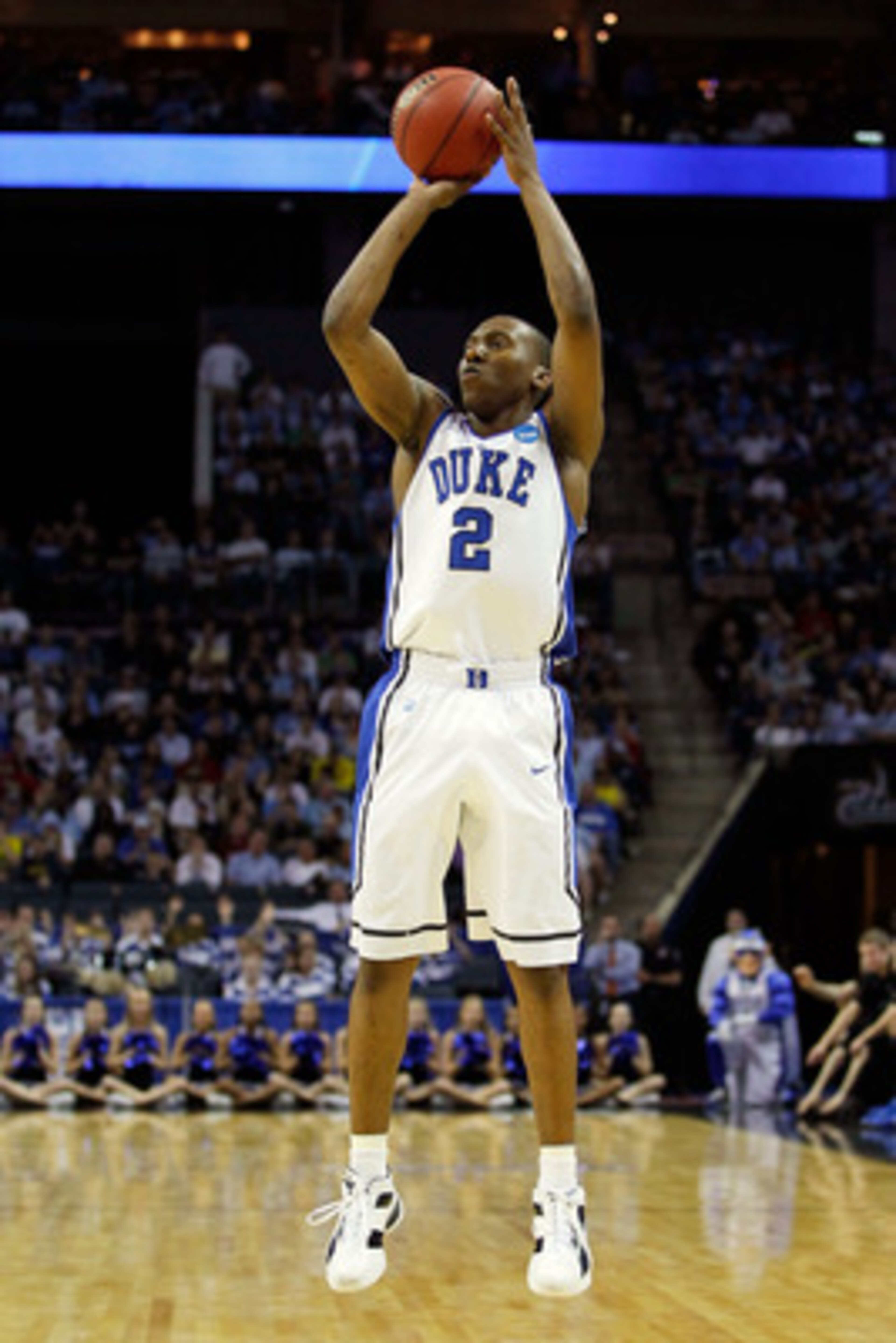 CHARLOTTE, NC - MARCH 20:  Nolan Smith #2 of the Duke Blue Devils shoots the ball while taking on the Michigan Wolverines during the third round of the 2011 NCAA men's basketball tournament at Time Warner Cable Arena on March 20, 2011 in Charlotte, North 