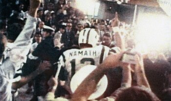 Jets Quarterback Joe Namath after beating the Baltimore Colts in Super Bowl III.