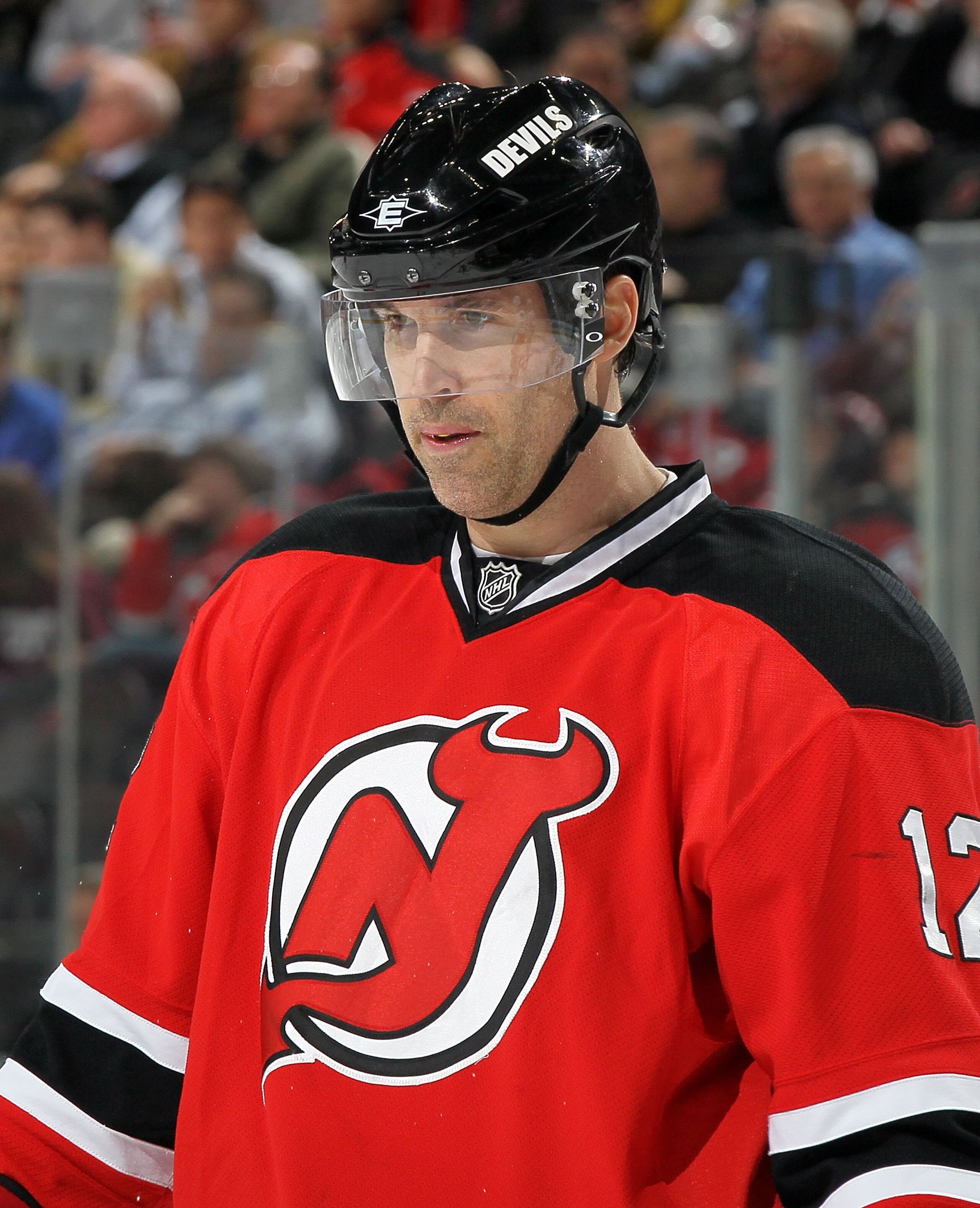 NEWARK, NJ - MARCH 08:  Brian Rolston #12 of the New Jersey Devils skates against the Ottawa Senators at the Prudential Center on March 8, 2011 in Newark, New Jersey. The Sens defeated the Devils 2-1.  (Photo by Jim McIsaac/Getty Images)